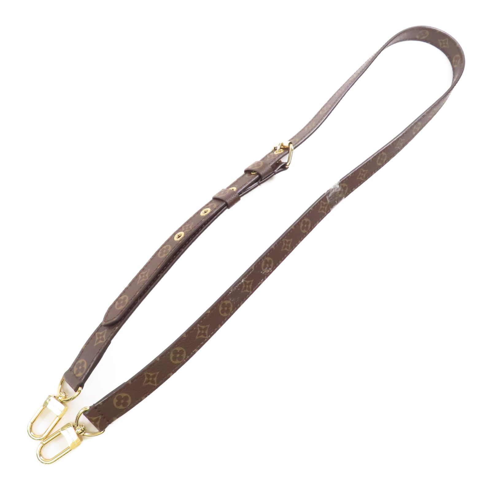 LOUIS VUITTON Monogram Shoulder Strap金扣肩背帶棕色