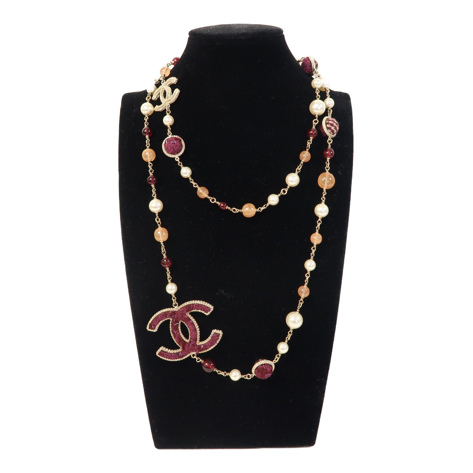 CHANEL 金屬Necklace項鍊紅色