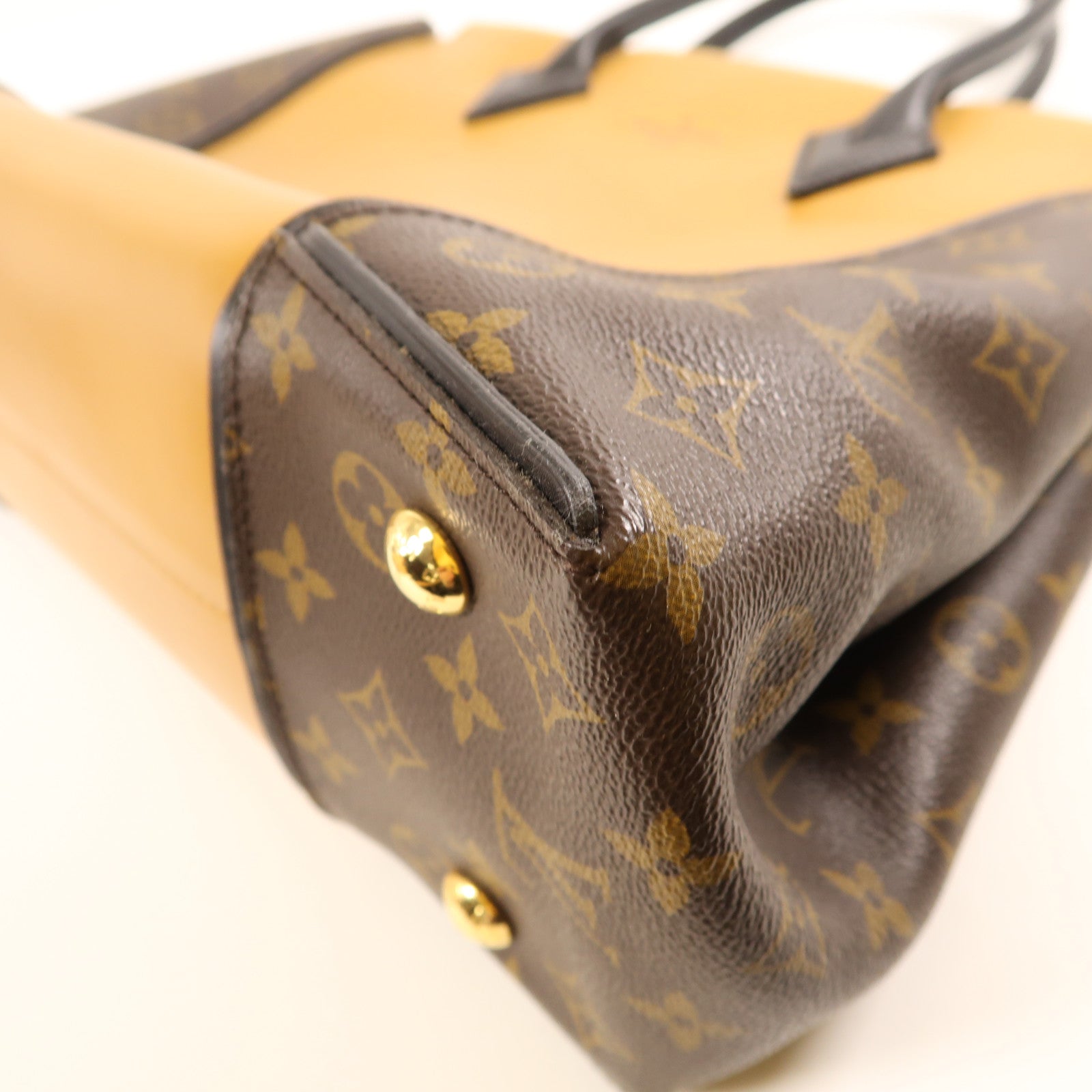 LOUIS VUITTON LV GHW Tote W PM Hand Bag M40941 Calfskin Leather Monogram Yellow