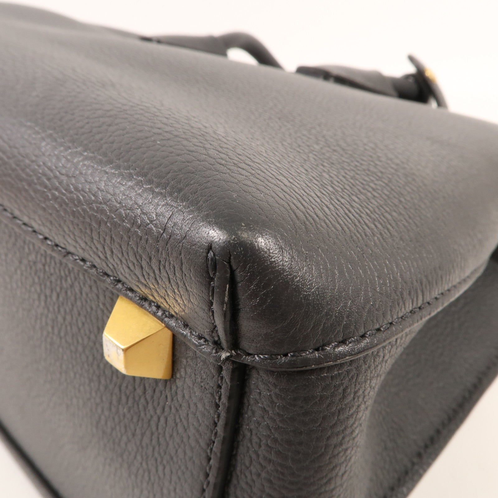 MCM 牛皮皮革Shoulder Bag金扣手挽肩背兩用袋