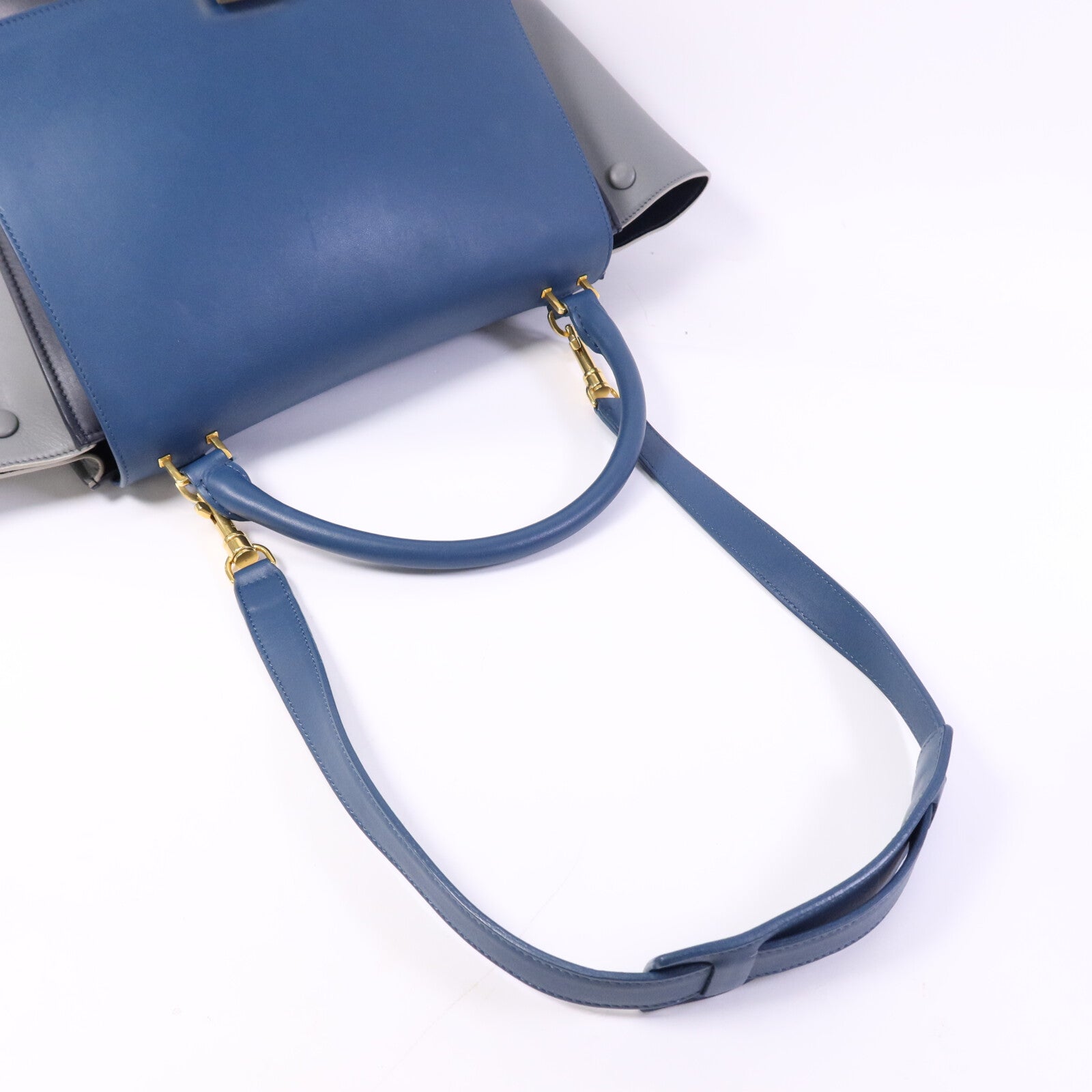 CELINE 牛皮皮革Trapeze金扣手挽肩背兩用袋