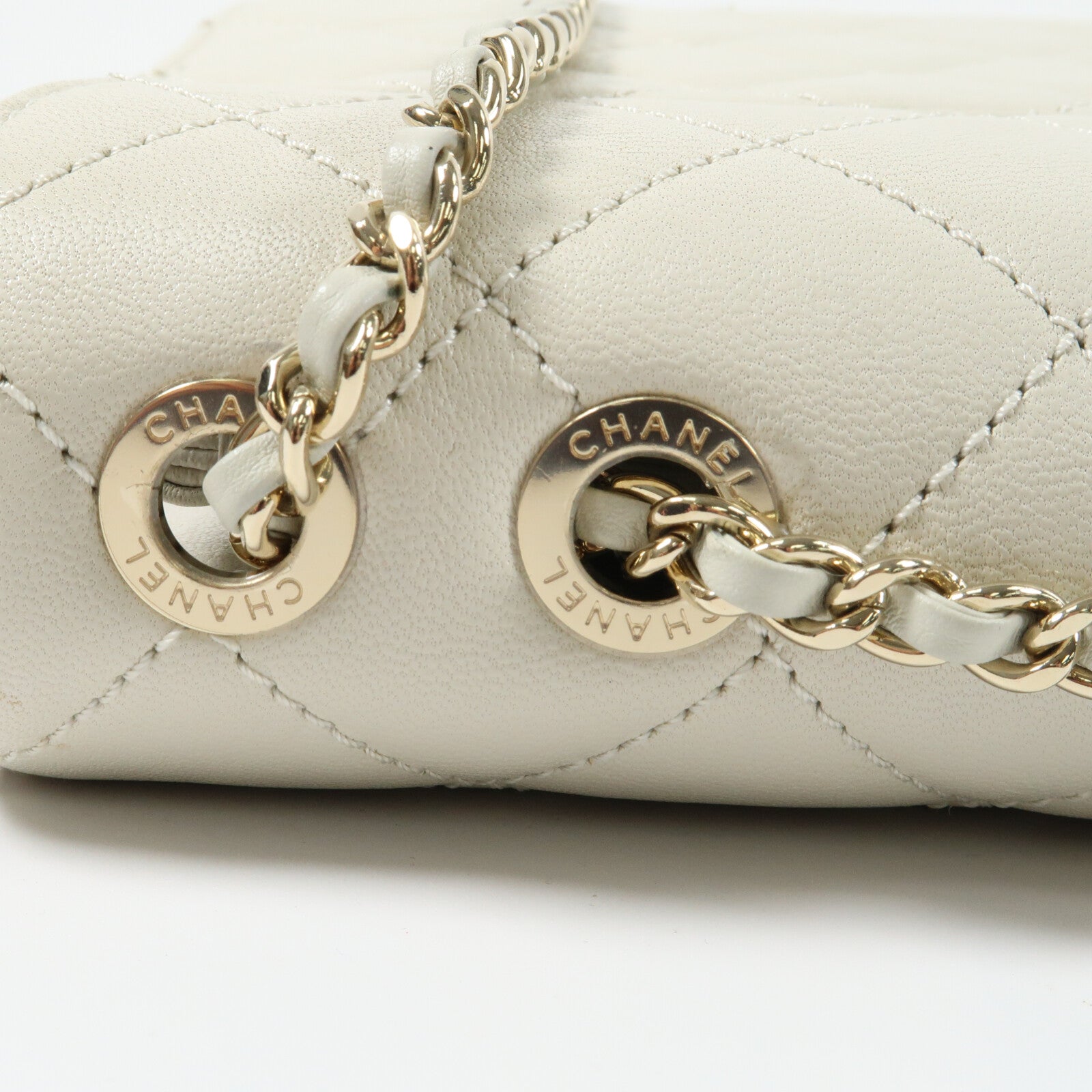CHANEL 牛皮皮革Beauty Lock Flap Bag鏈帶肩背袋