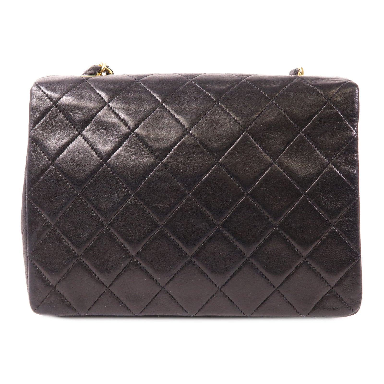 CHANEL 羊皮皮革Vintage Chain Shoulder金扣鏈帶肩背袋