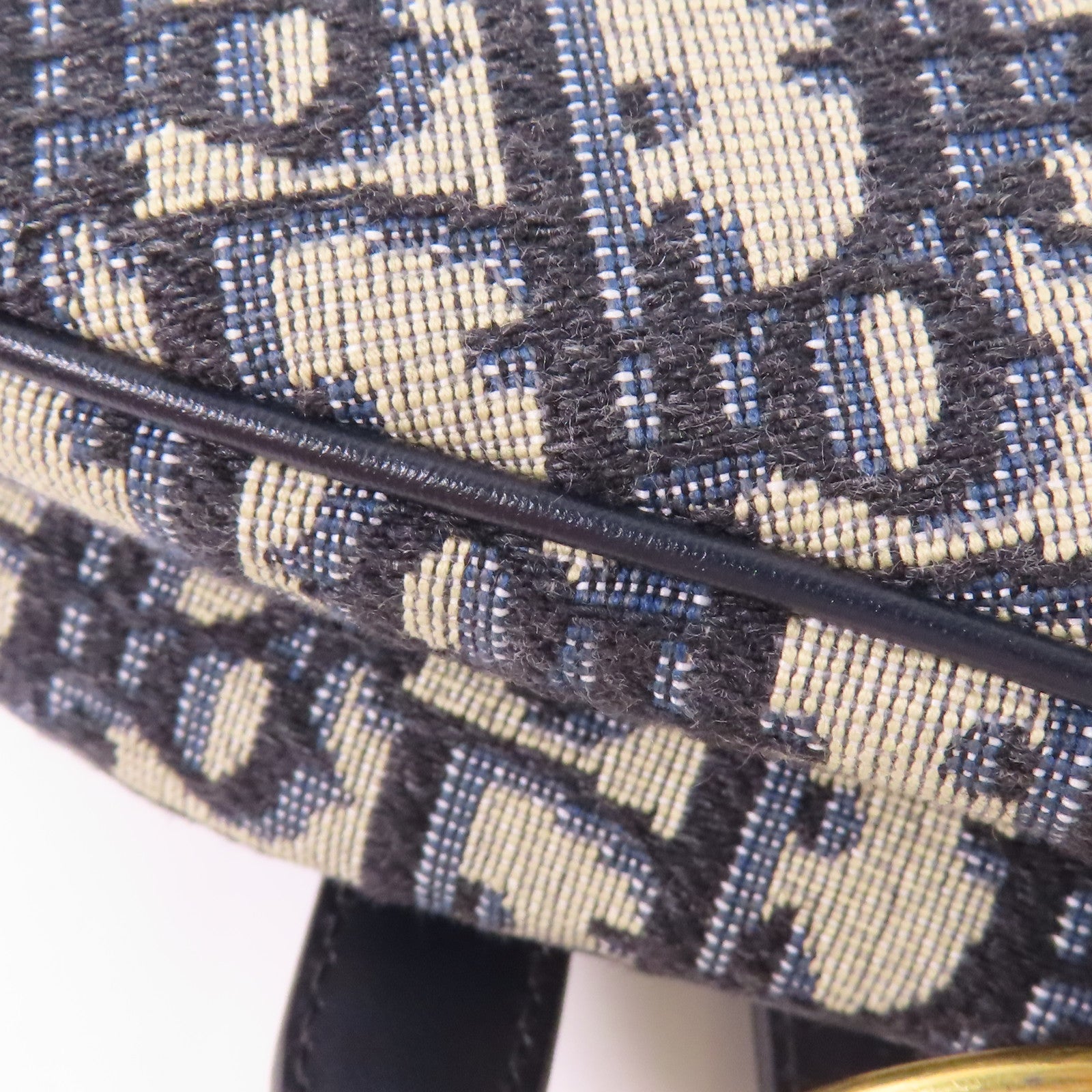 Dior 【激減優惠】帆布Mini Saddle金扣手挽袋