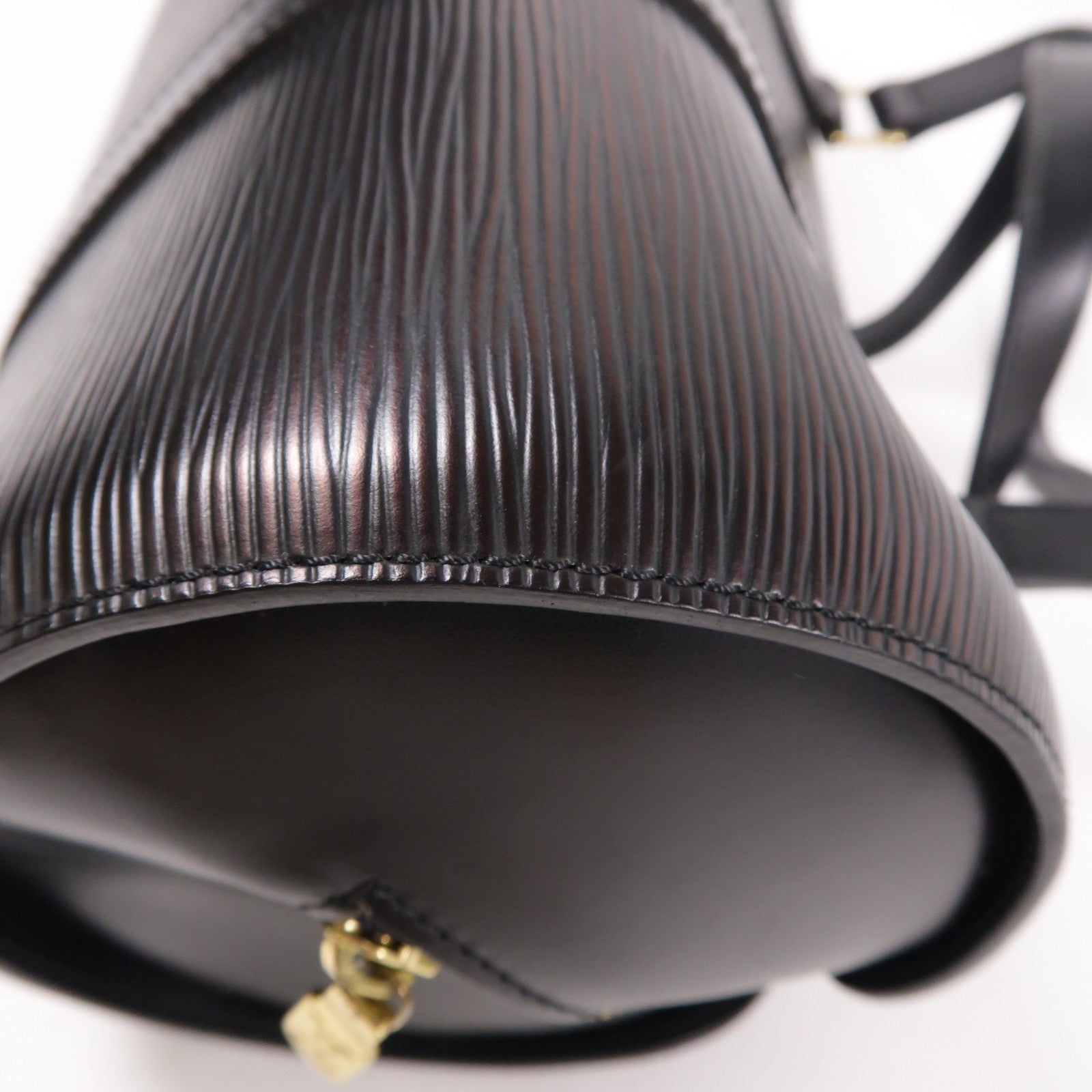 LOUIS VUITTON Epi Soufflot金扣手挽袋黑色