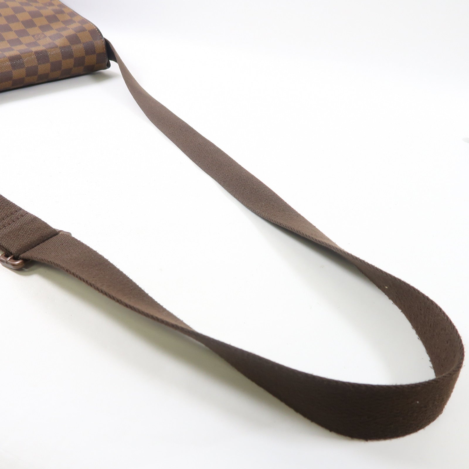 LOUIS VUITTON Damier Ebene Brooklyn MM金扣肩背袋啡色
