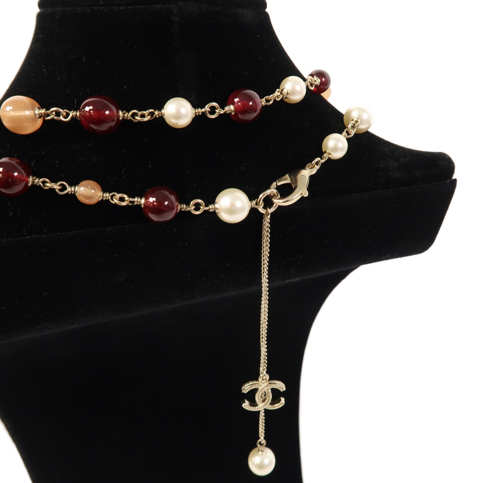 CHANEL 金屬Necklace項鍊紅色