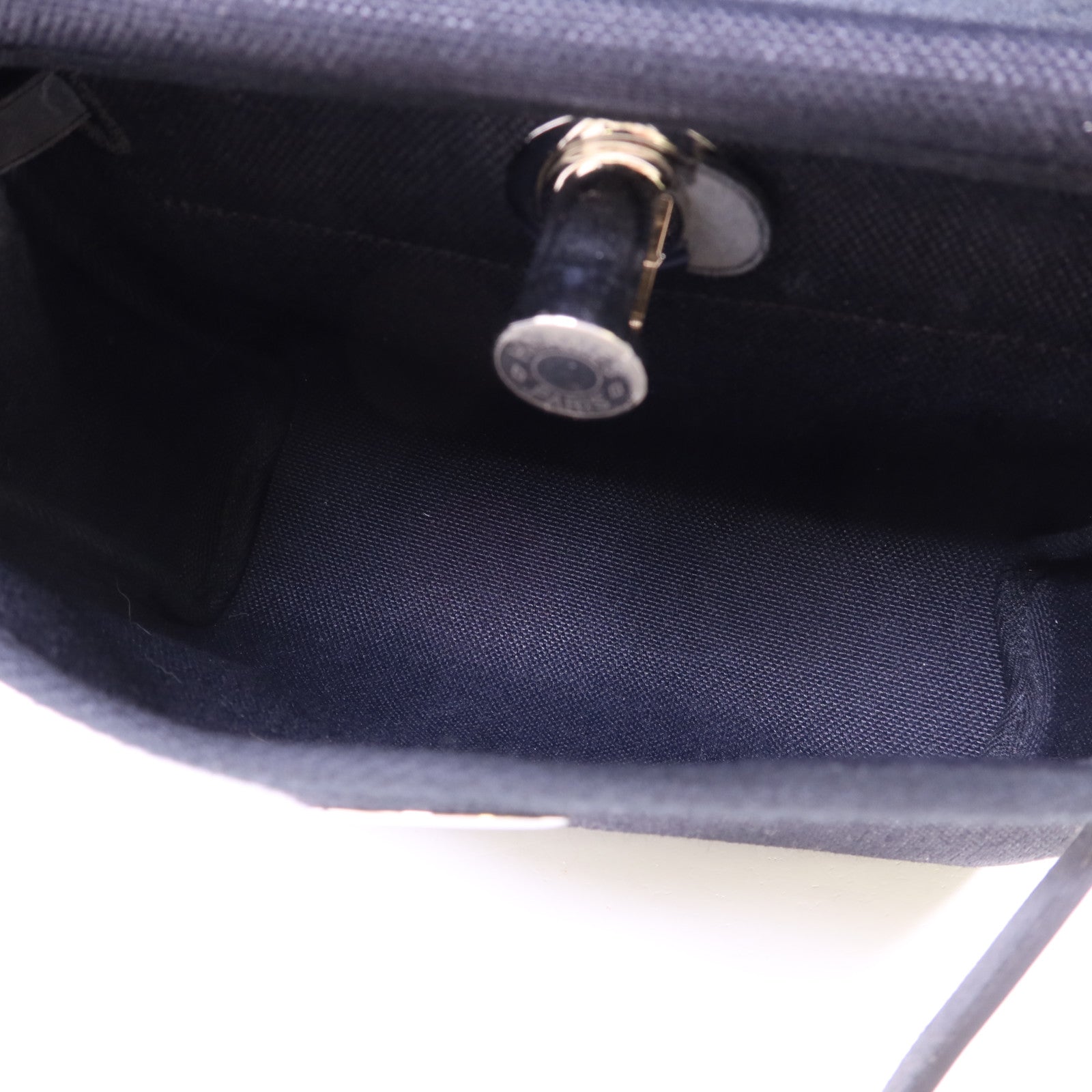 HERMES 帆布Mini Herbag銀扣肩背袋Noir