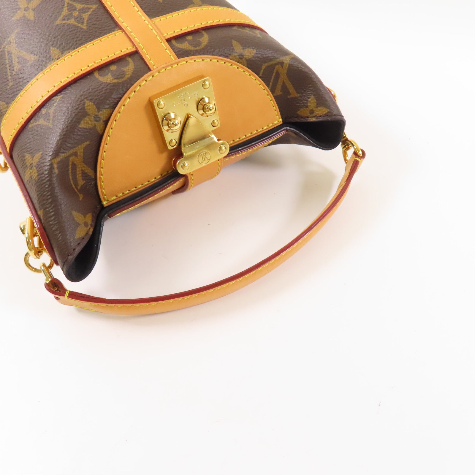 LOUIS VUITTON Monogram Duffle金扣手挽肩背兩用袋棕色