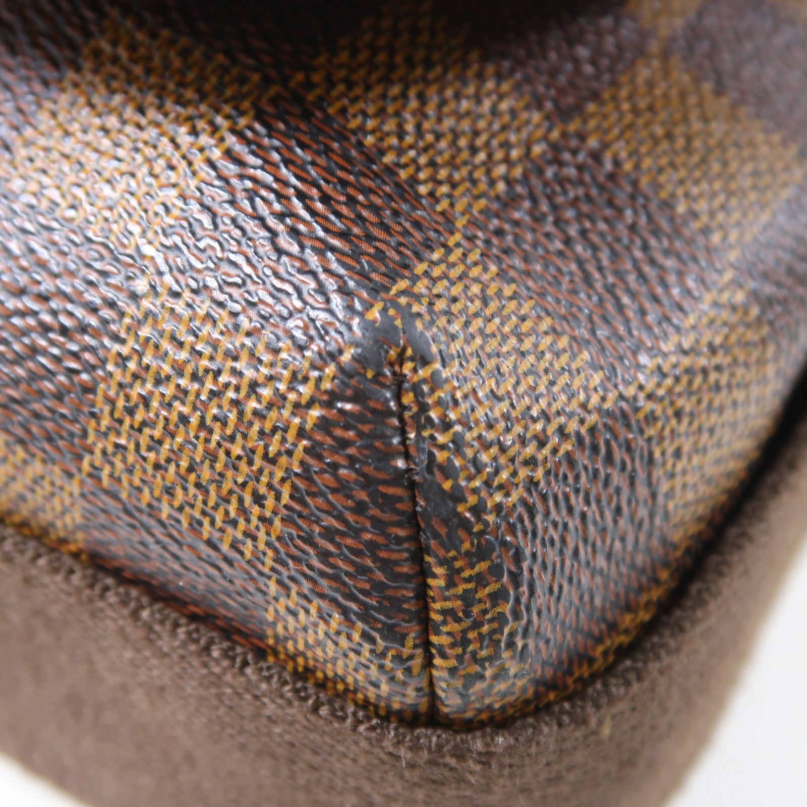LOUIS VUITTON Damier Ebene Brooklyn MM金扣肩背袋啡色
