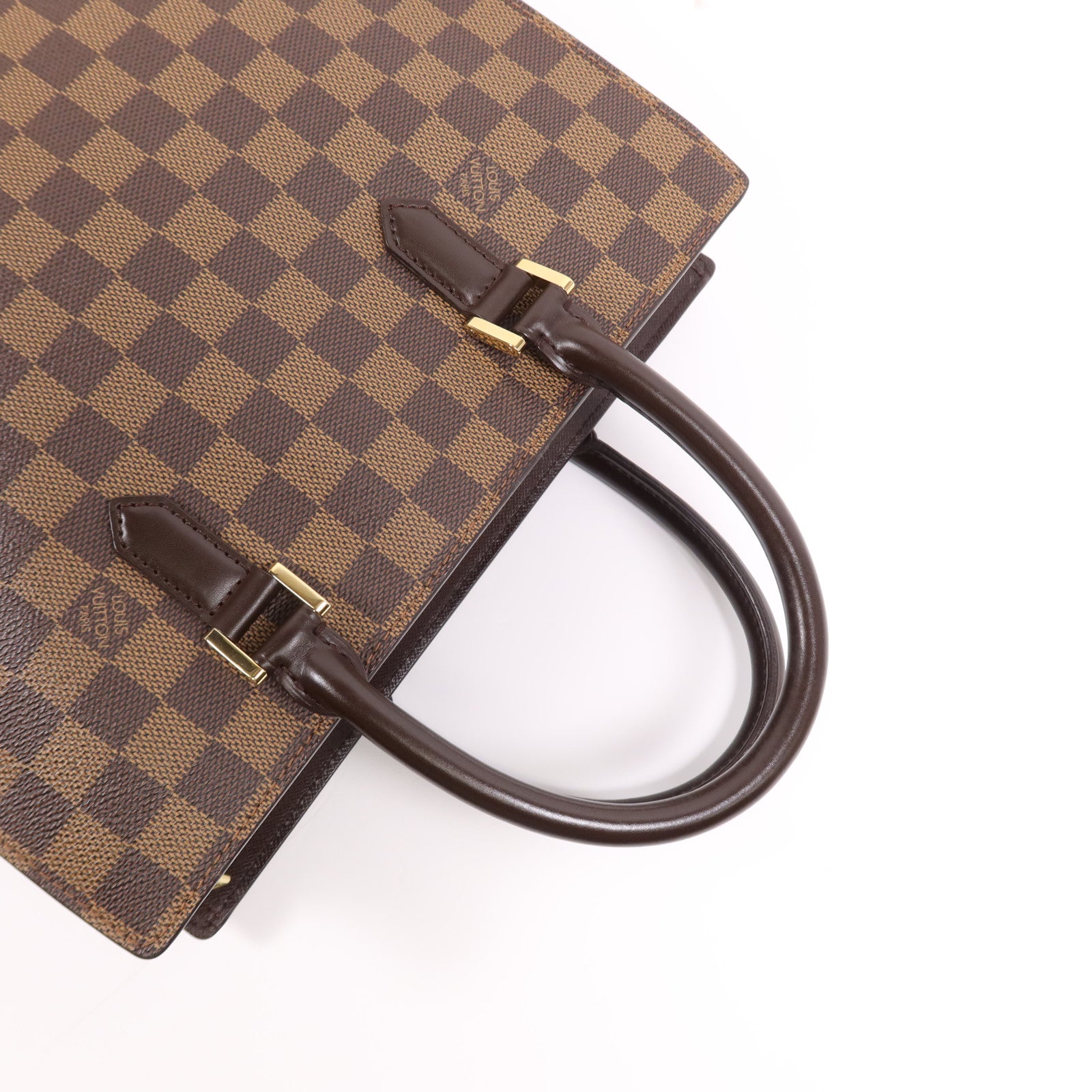 LOUIS VUITTON Damier Venice PM金扣手挽袋