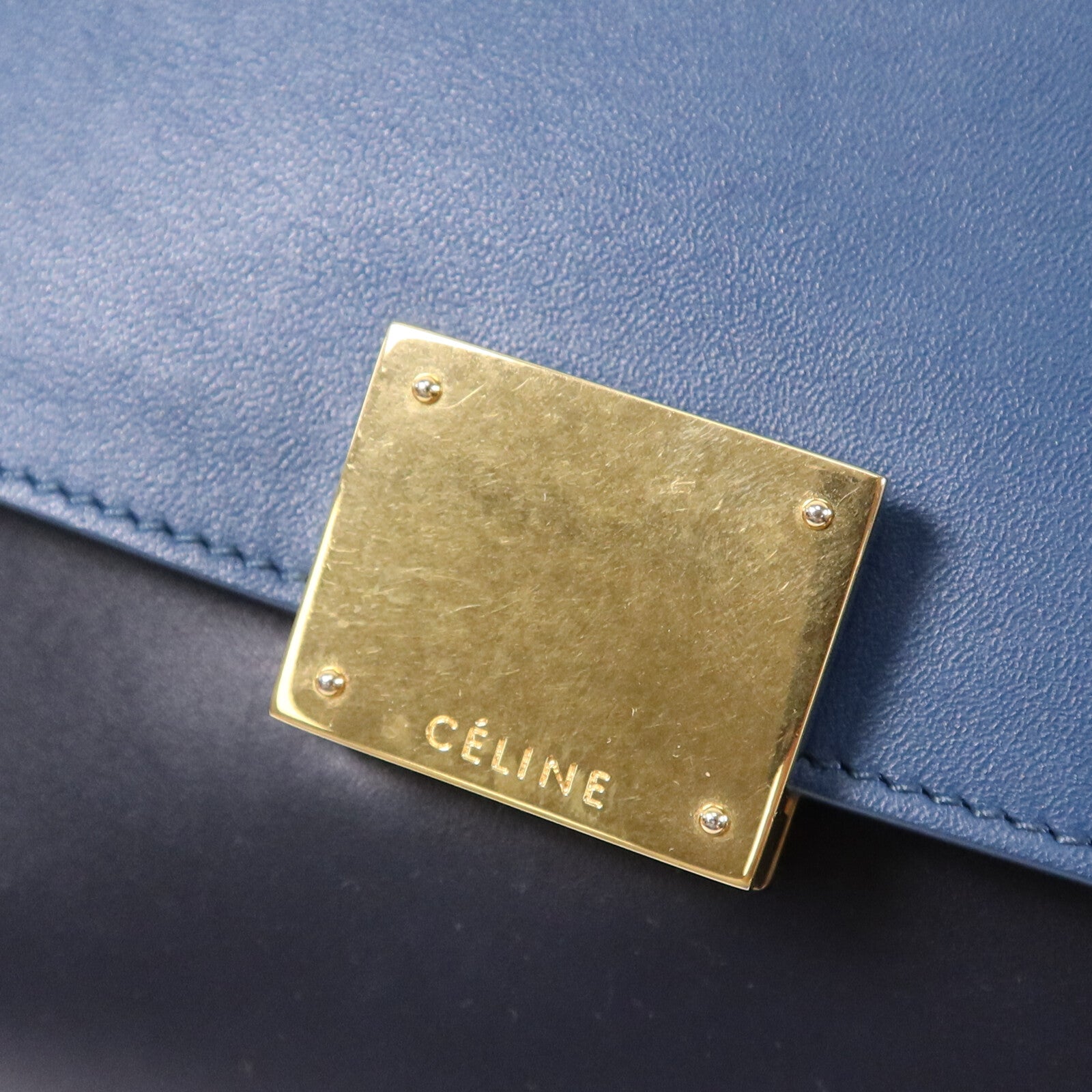 CELINE 牛皮皮革Trapeze金扣手挽肩背兩用袋