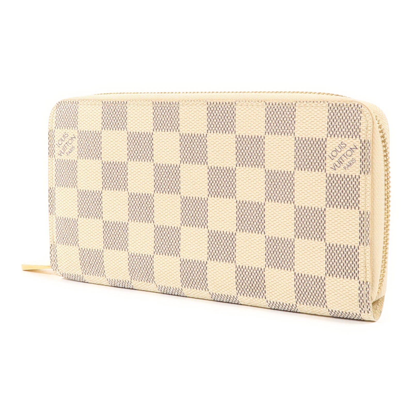 LOUIS VUITTON Damier Azur Zippy Wallet金扣長錢包