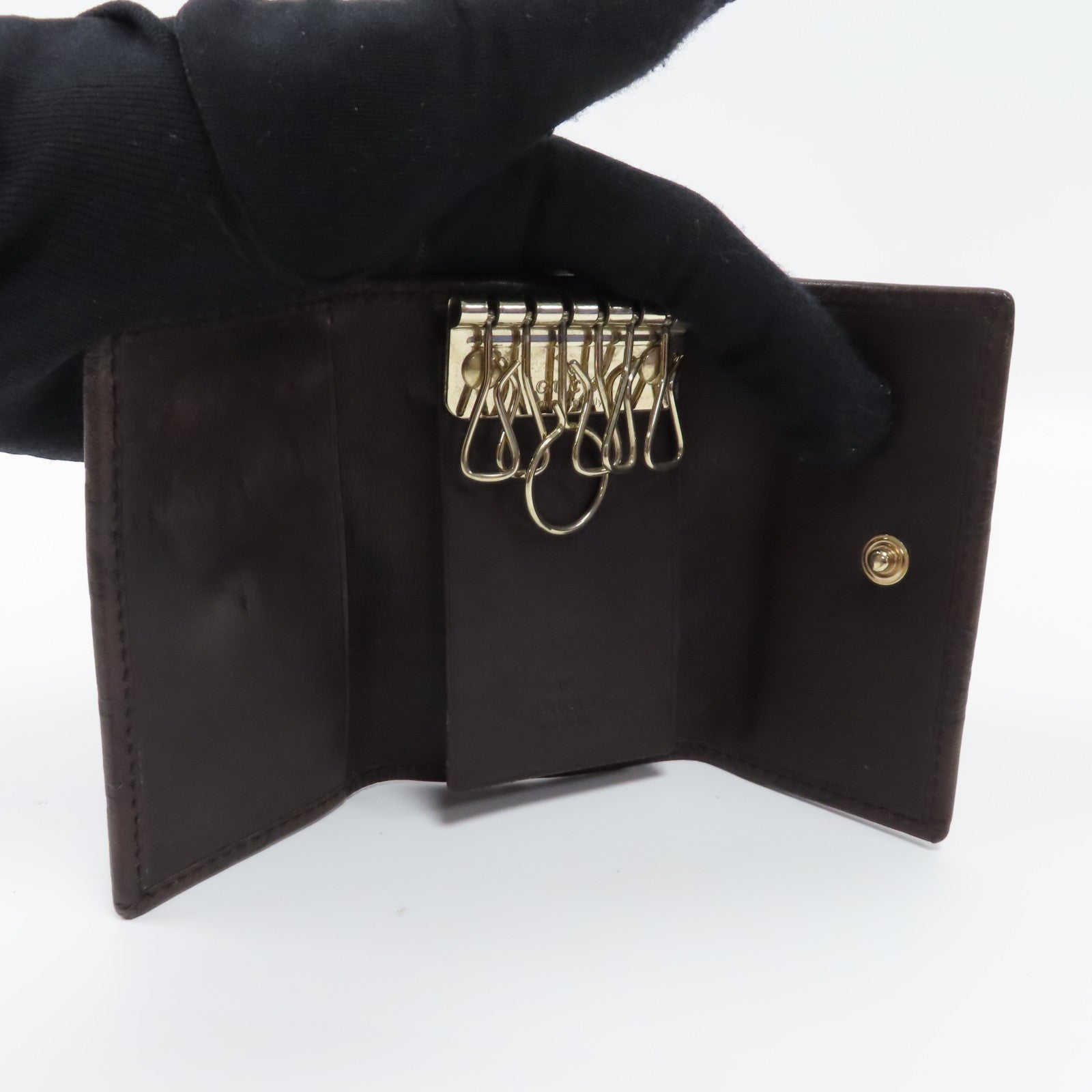 GUCCI 牛皮皮革Key Case鑰匙套啡色