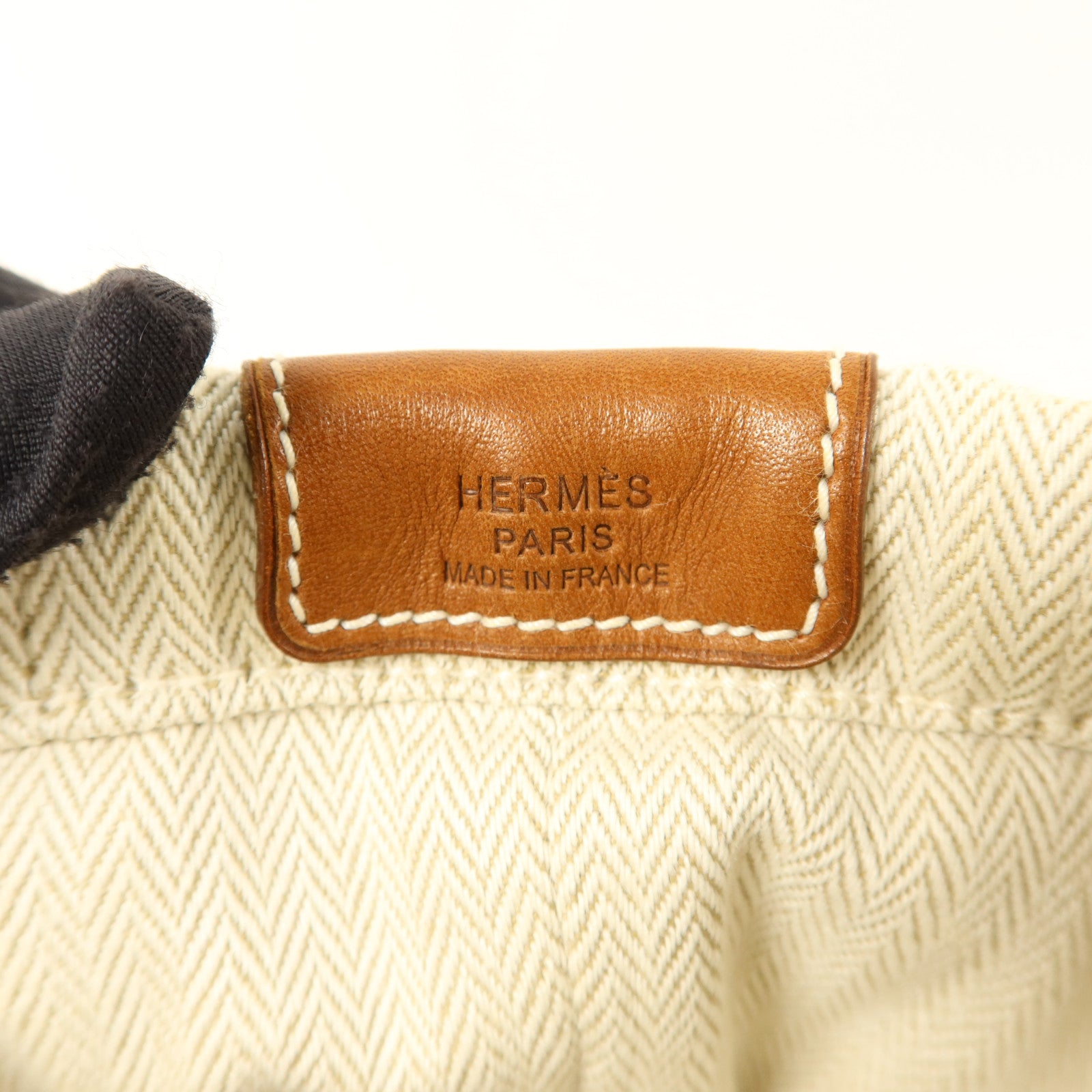 HERMES 帆布/Barenia皮革Fourbi 20 Pouch手拿包Naturel/Fauve