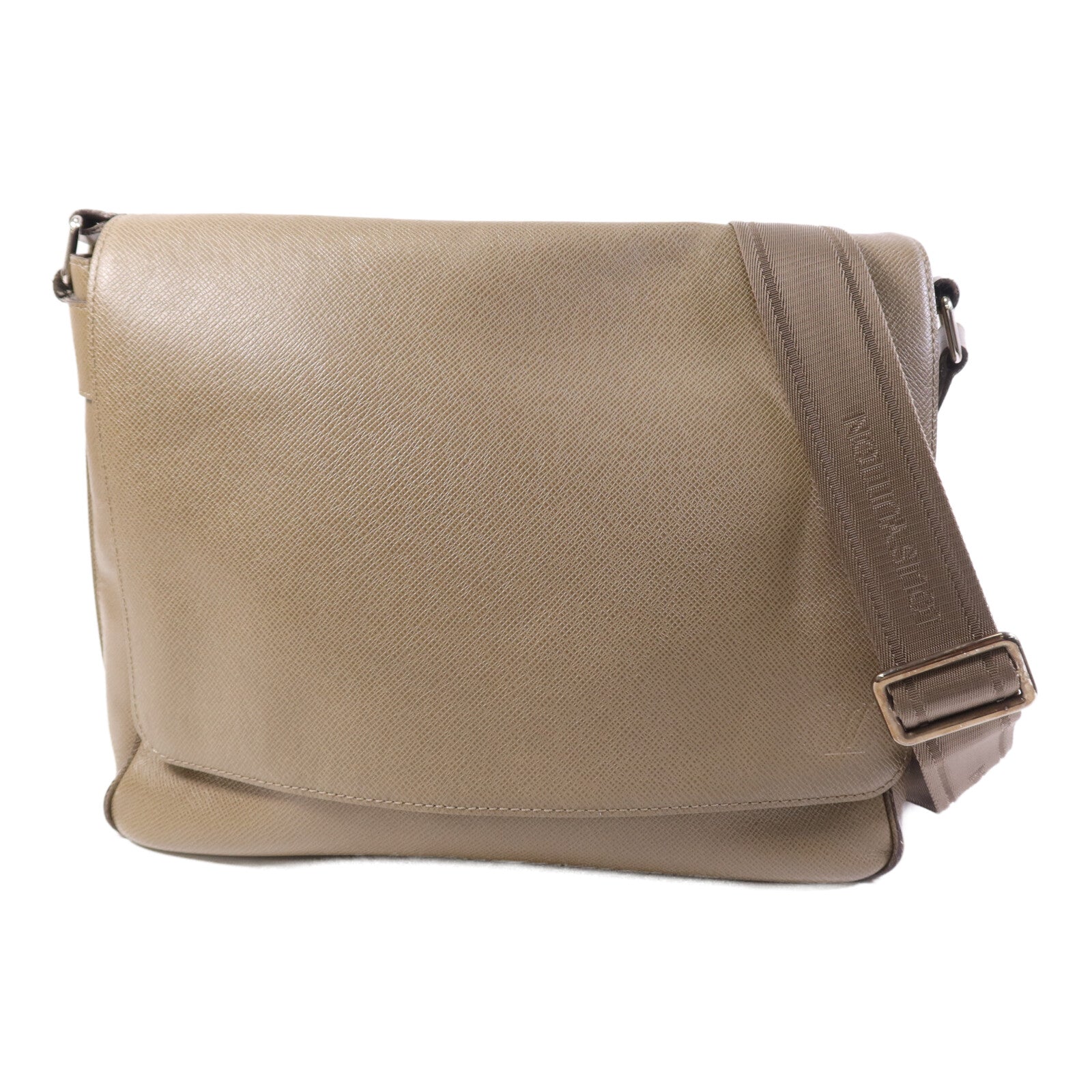 LOUIS VUITTON Taiga Roman MM銀扣肩背袋
