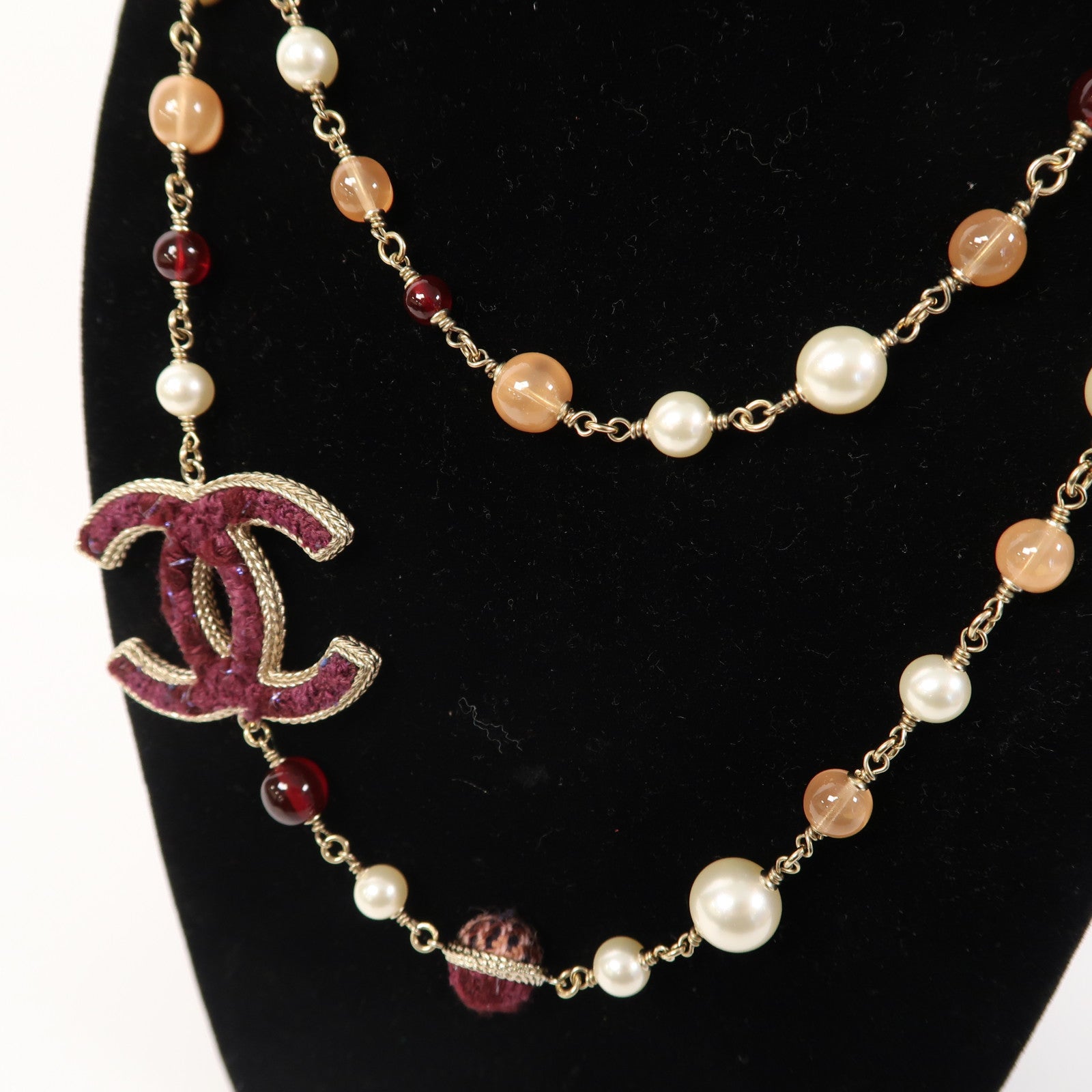 CHANEL 金屬Necklace項鍊紅色