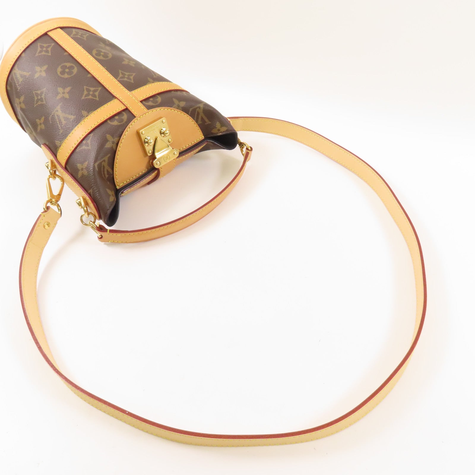 LOUIS VUITTON Monogram Duffle金扣手挽肩背兩用袋棕色