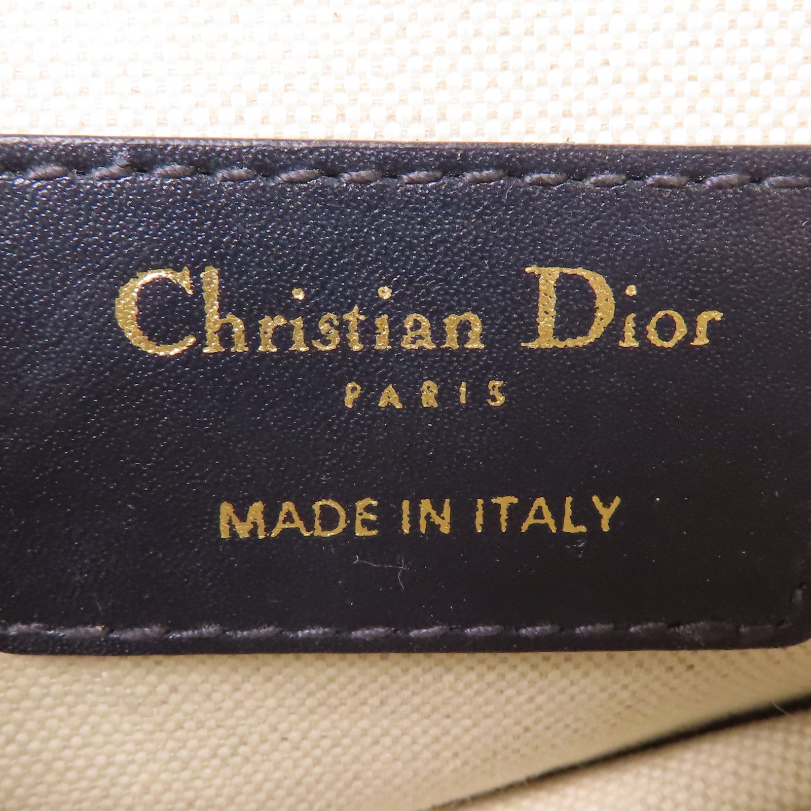 Dior 【激減優惠】帆布Mini Saddle金扣手挽袋