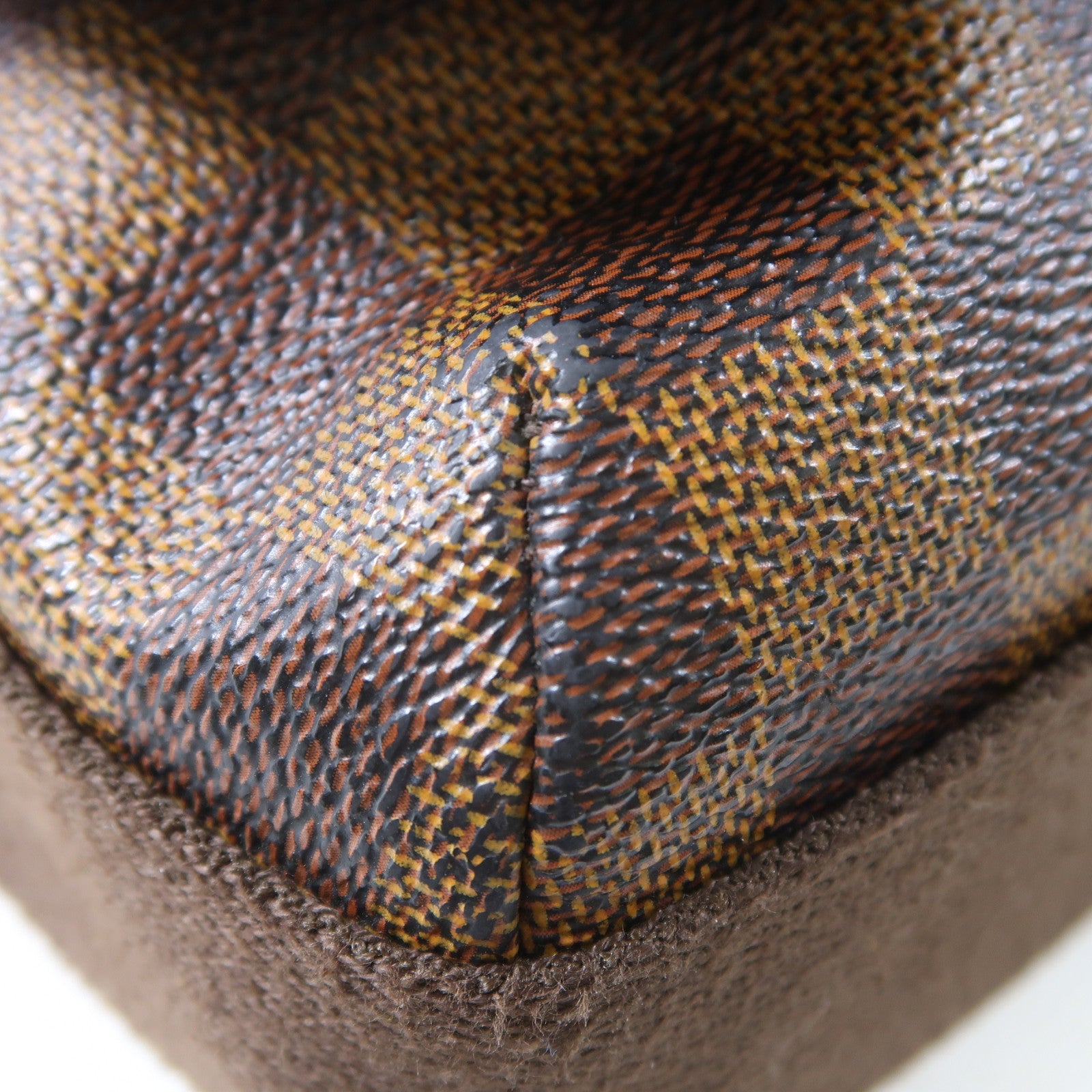 LOUIS VUITTON Damier Ebene Brooklyn MM金扣肩背袋啡色