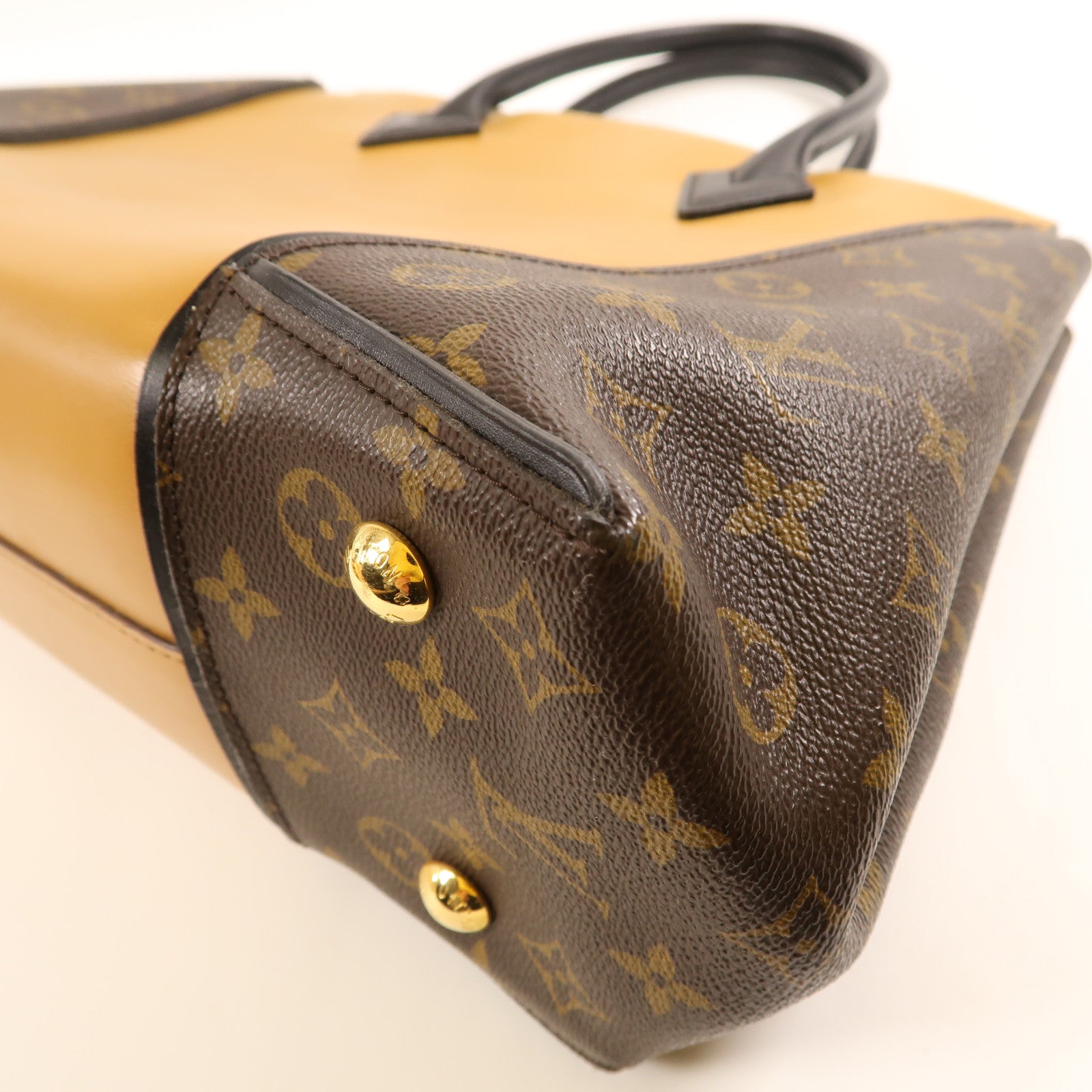 LOUIS VUITTON LV GHW Tote W PM Hand Bag M40941 Calfskin Leather Monogram Yellow