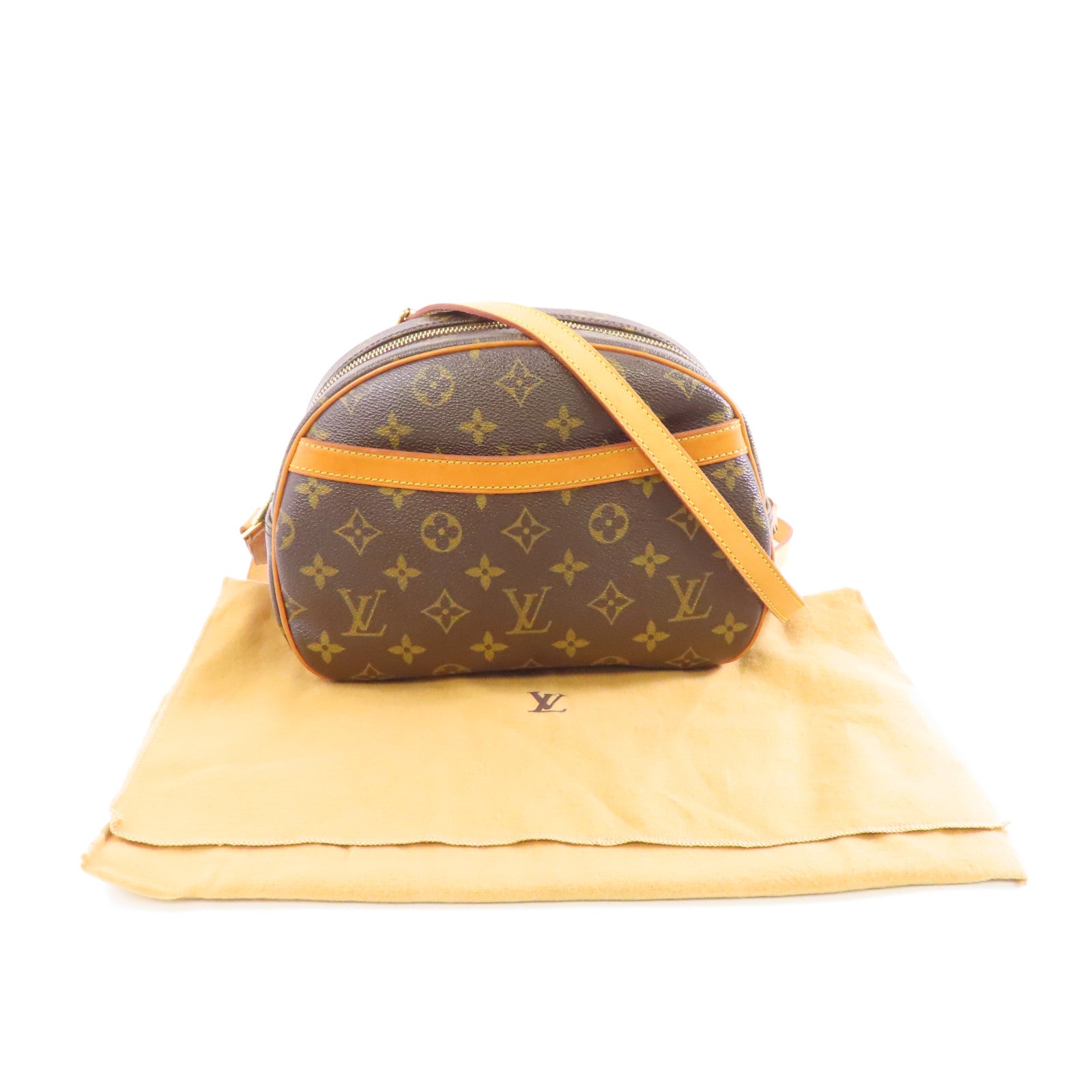 LOUIS VUITTON Monogram Blois Bag金扣肩背袋棕色