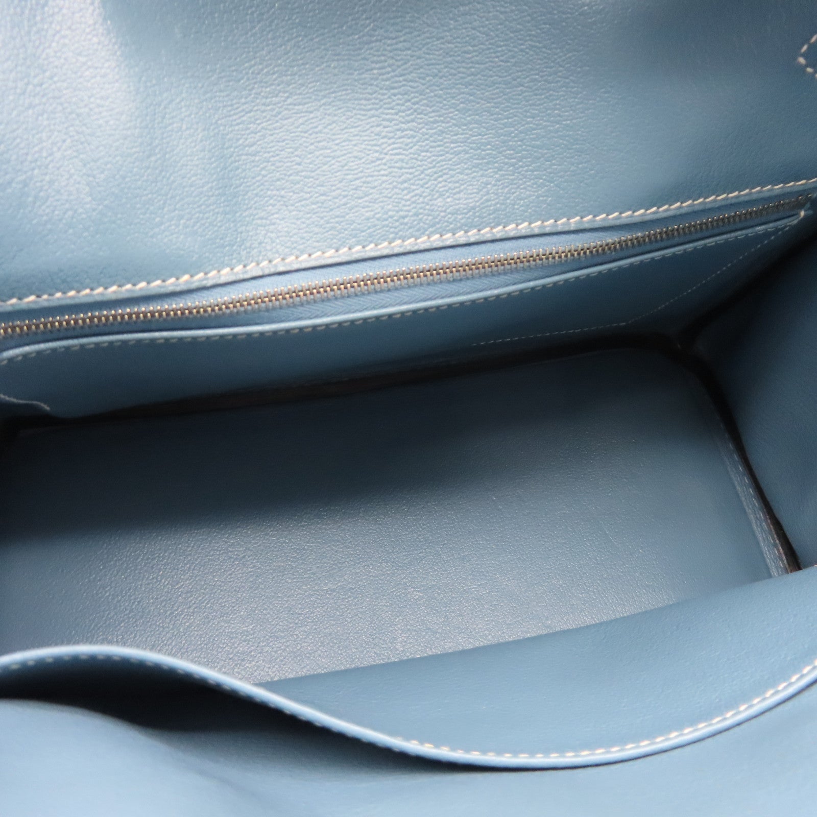 HERMES 【清倉大減價】Epsom皮革Birkin 30銀扣手挽袋牛仔藍色