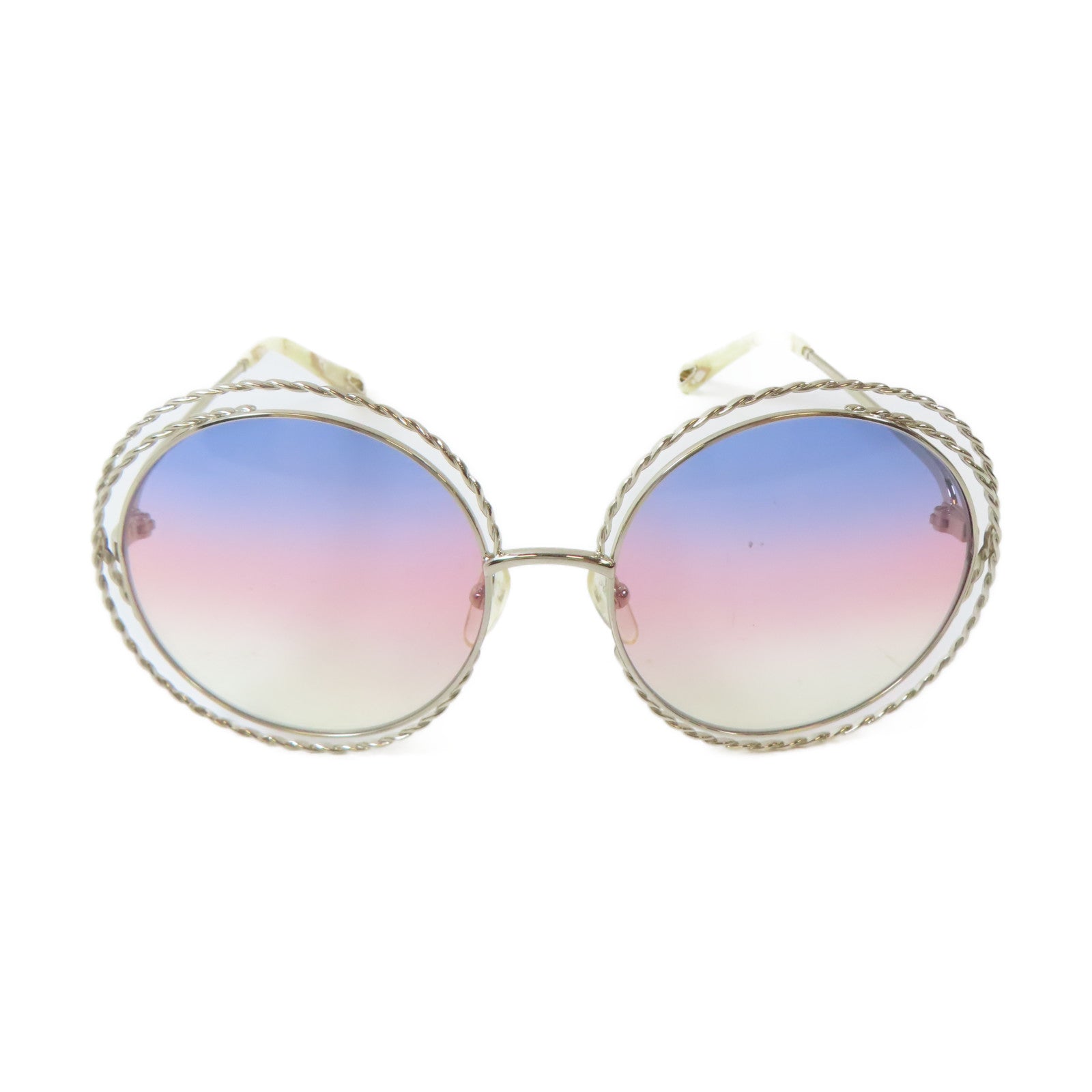 Chloe PVC/金屬Sunglasses太陽眼鏡金色/米白色