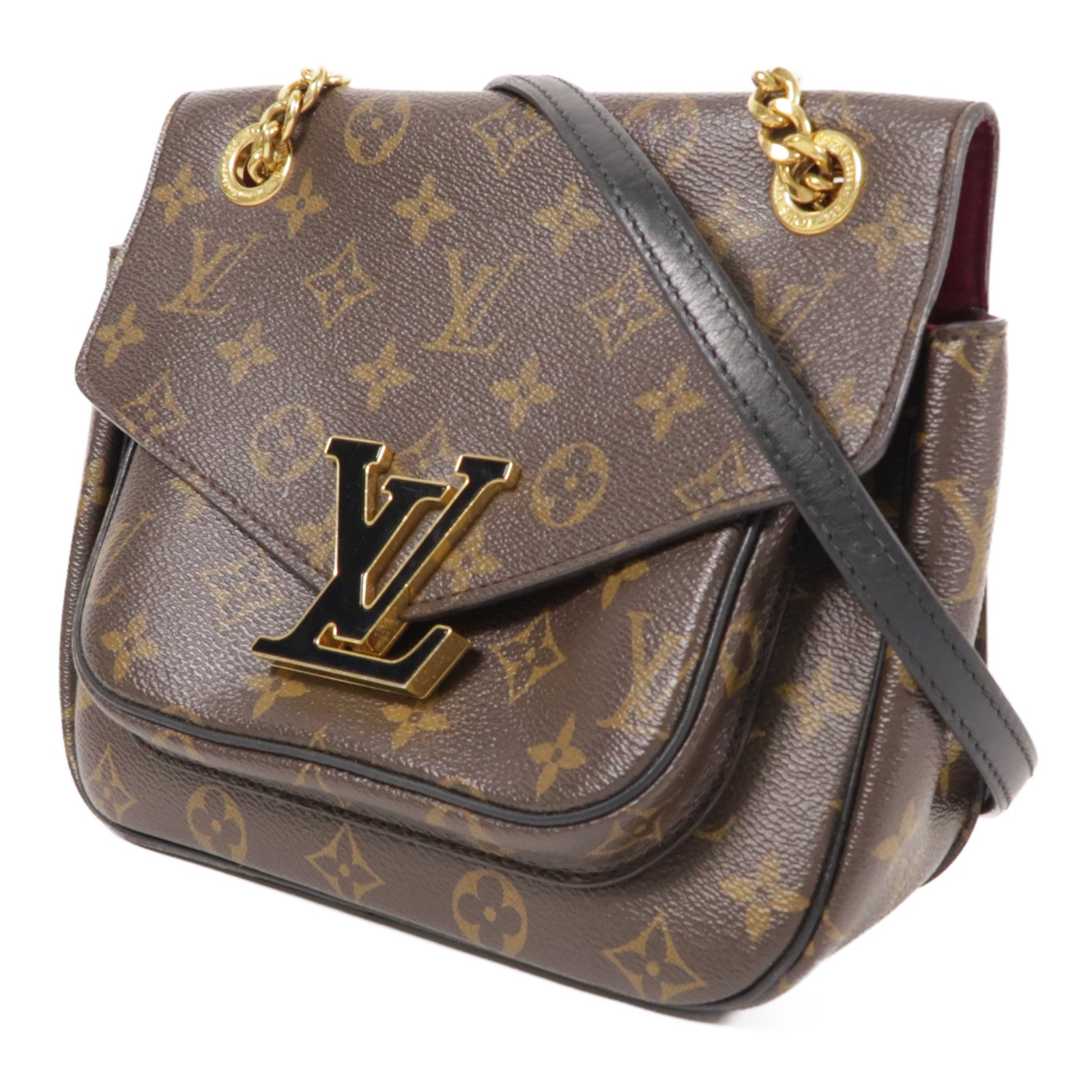 LOUIS VUITTON Monogram Passy金扣肩背袋棕色