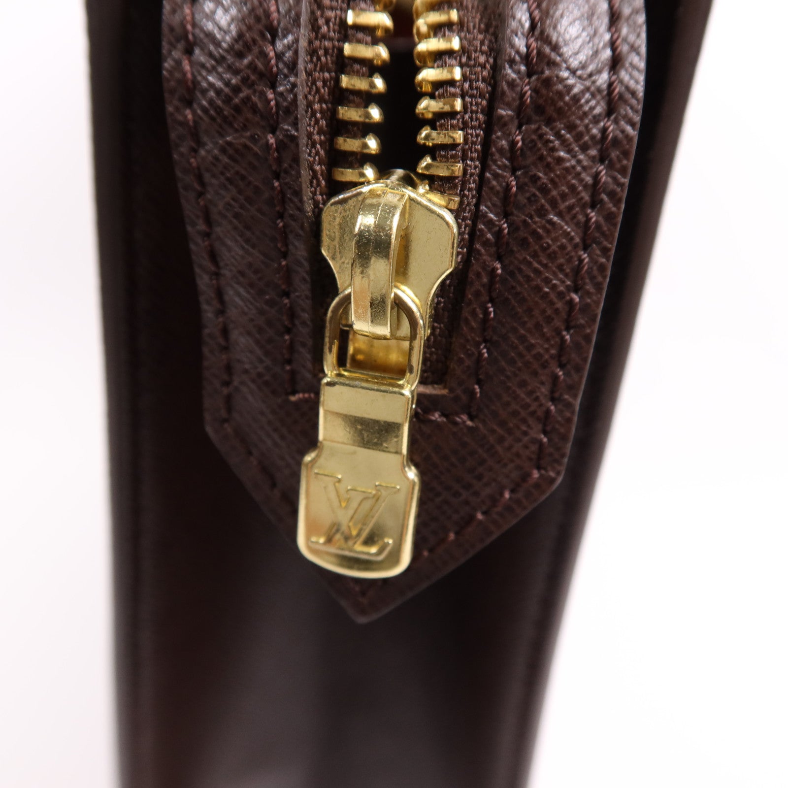 LOUIS VUITTON Damier Venice PM金扣手挽袋