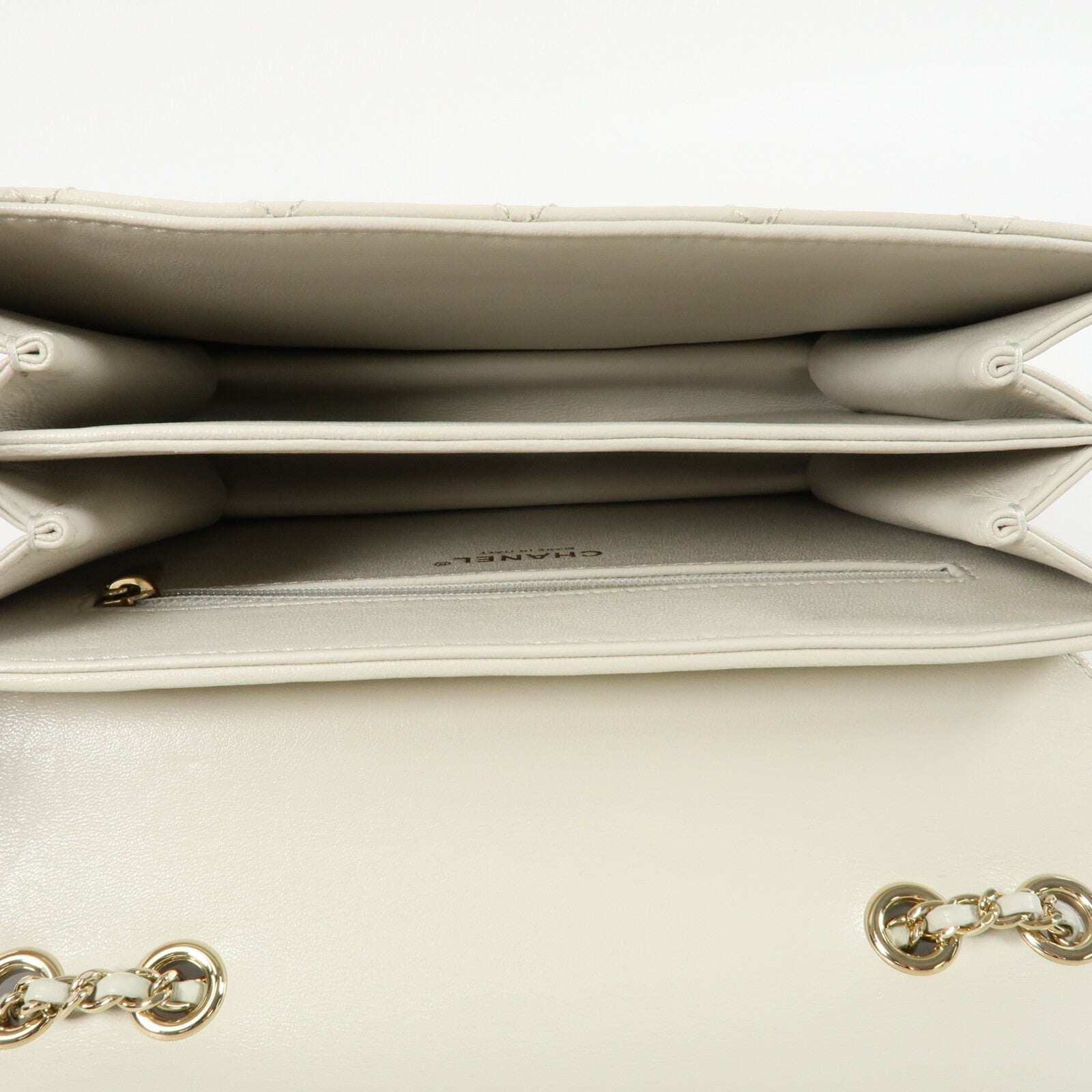 CHANEL 牛皮皮革Beauty Lock Flap Bag鏈帶肩背袋