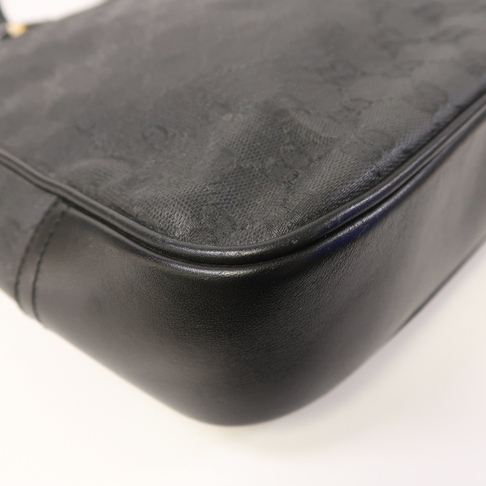 GUCCI 塗層帆布Tote Bag金扣肩背袋黑色