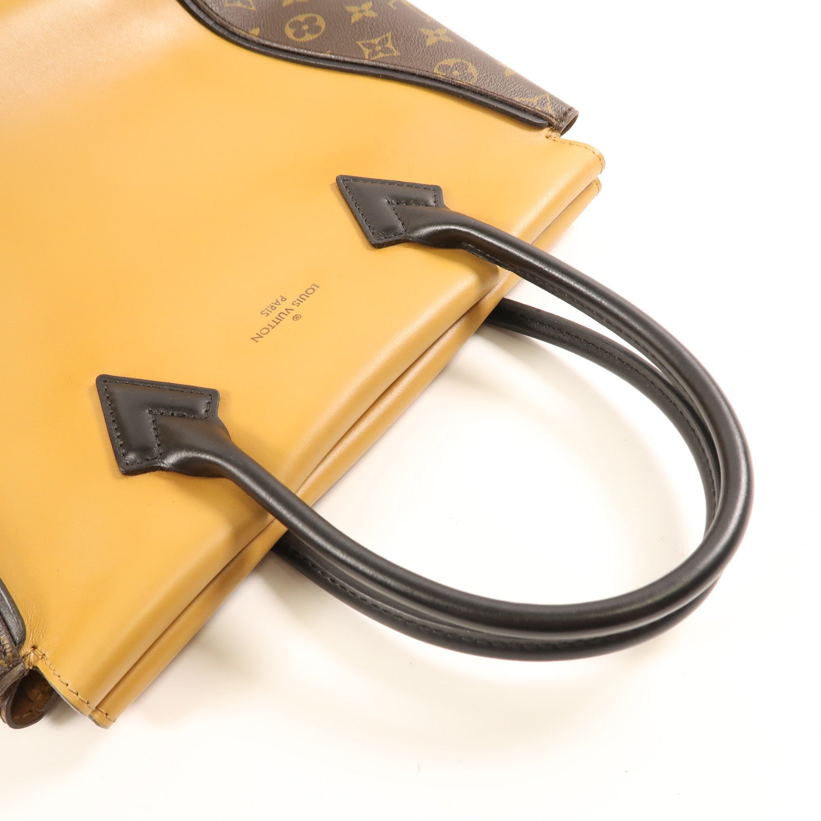 LOUIS VUITTON LV GHW Tote W PM Hand Bag M40941 Calfskin Leather Monogram Yellow