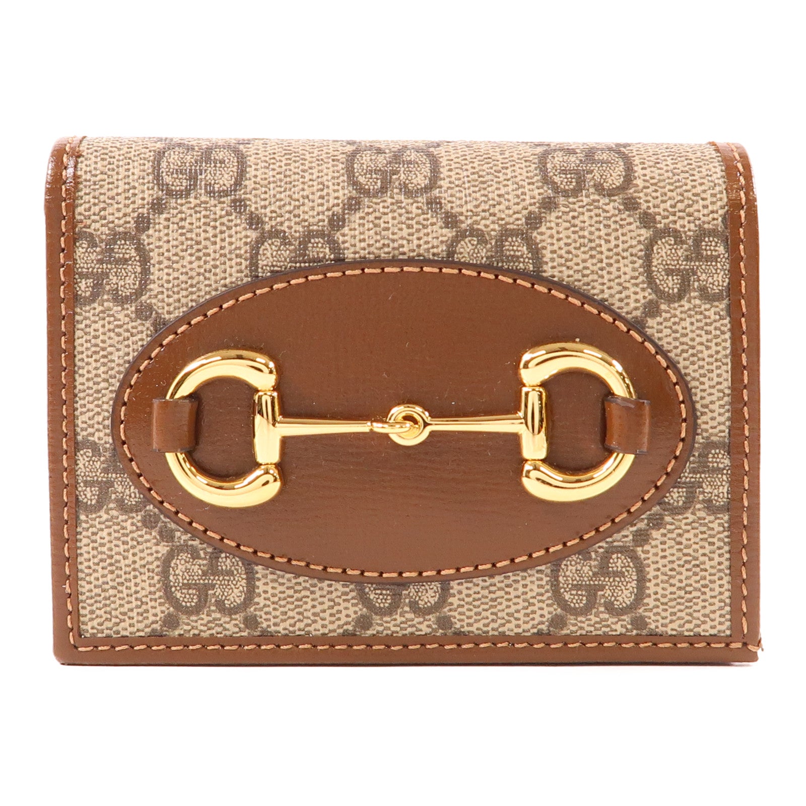 GUCCI 塗層帆布Horsebit 1955 Wallet金扣錢包