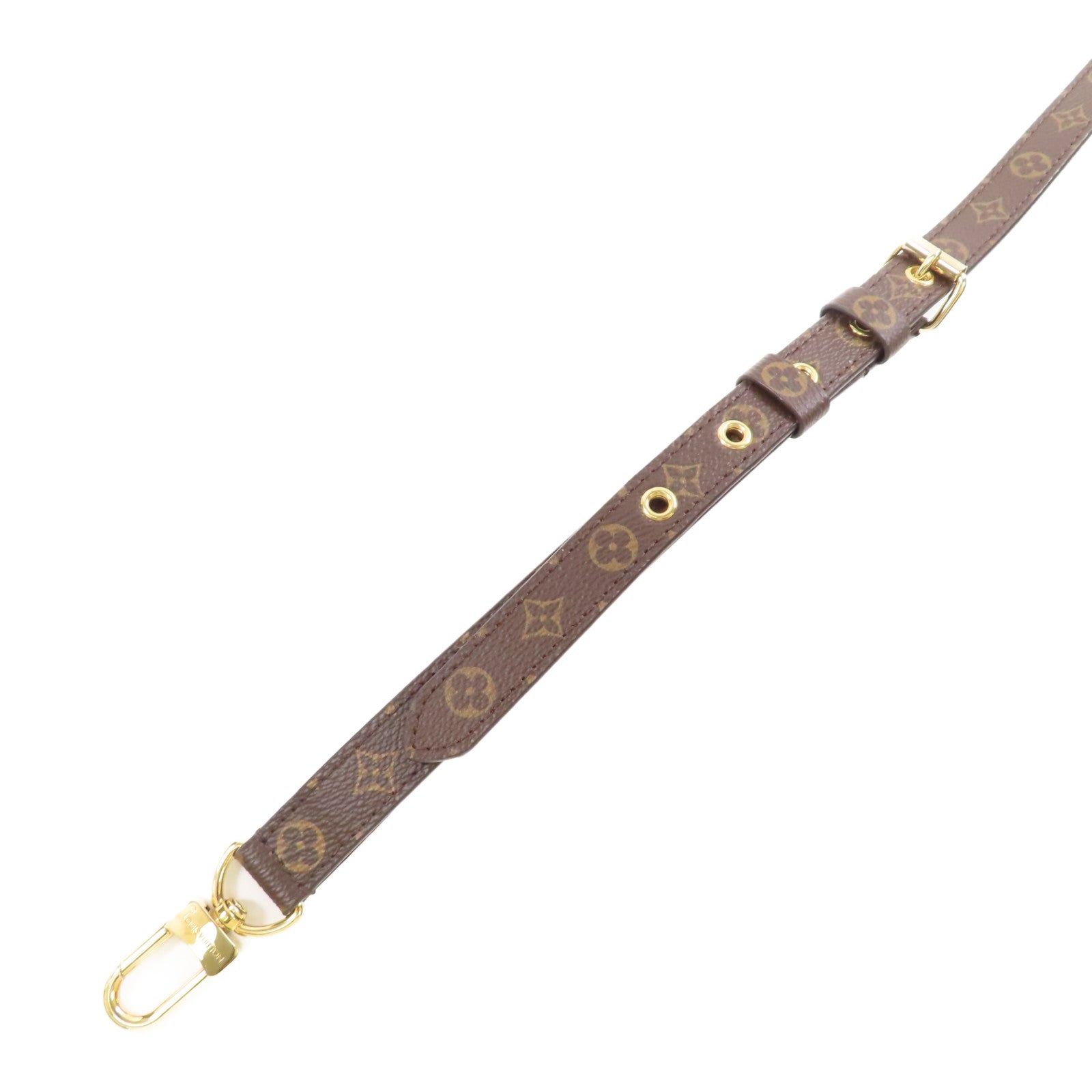 LOUIS VUITTON Monogram Shoulder Strap金扣肩背帶棕色
