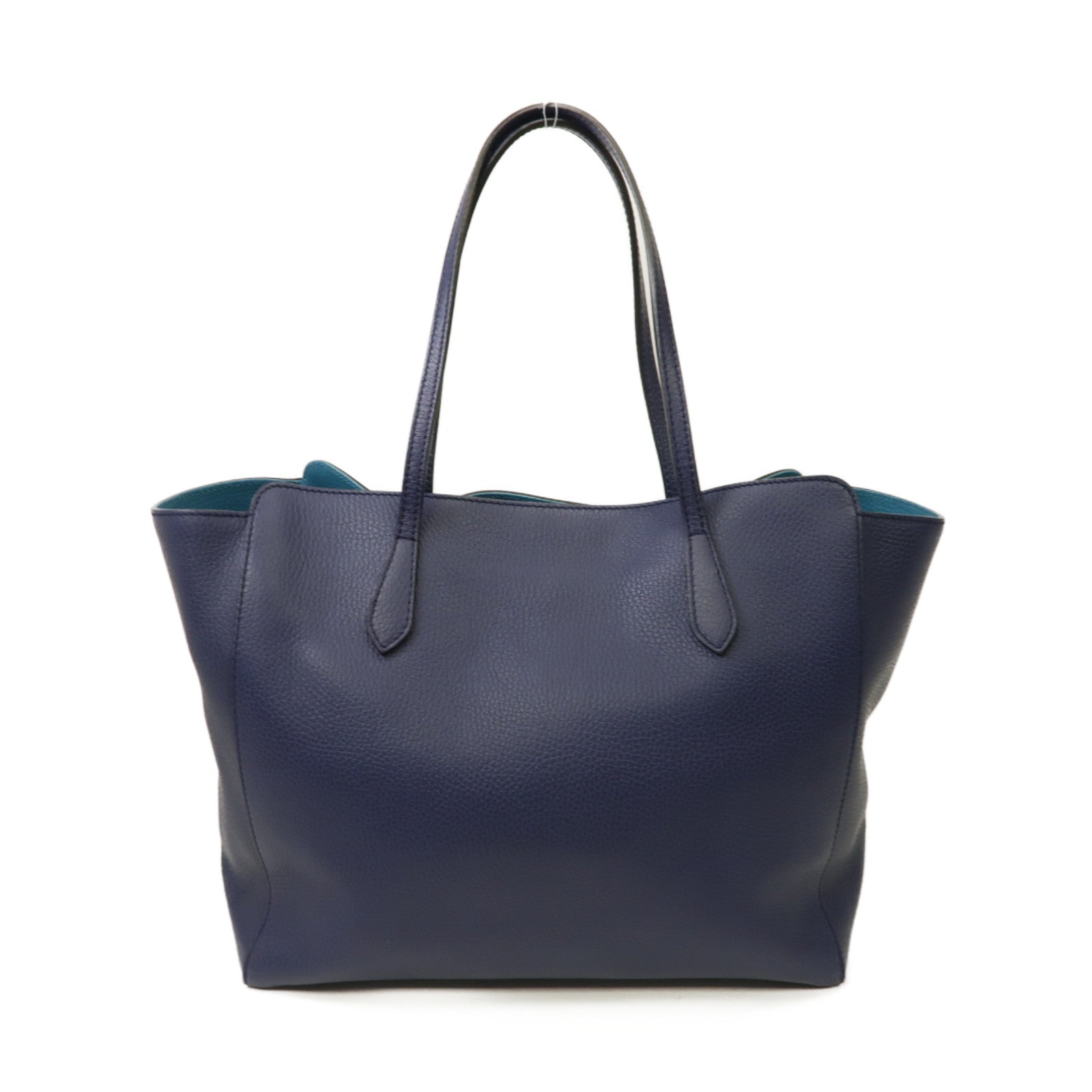 GUCCI 【激減優惠】牛皮皮革Swing Large Tote Bag金扣Tote Bag藍色
