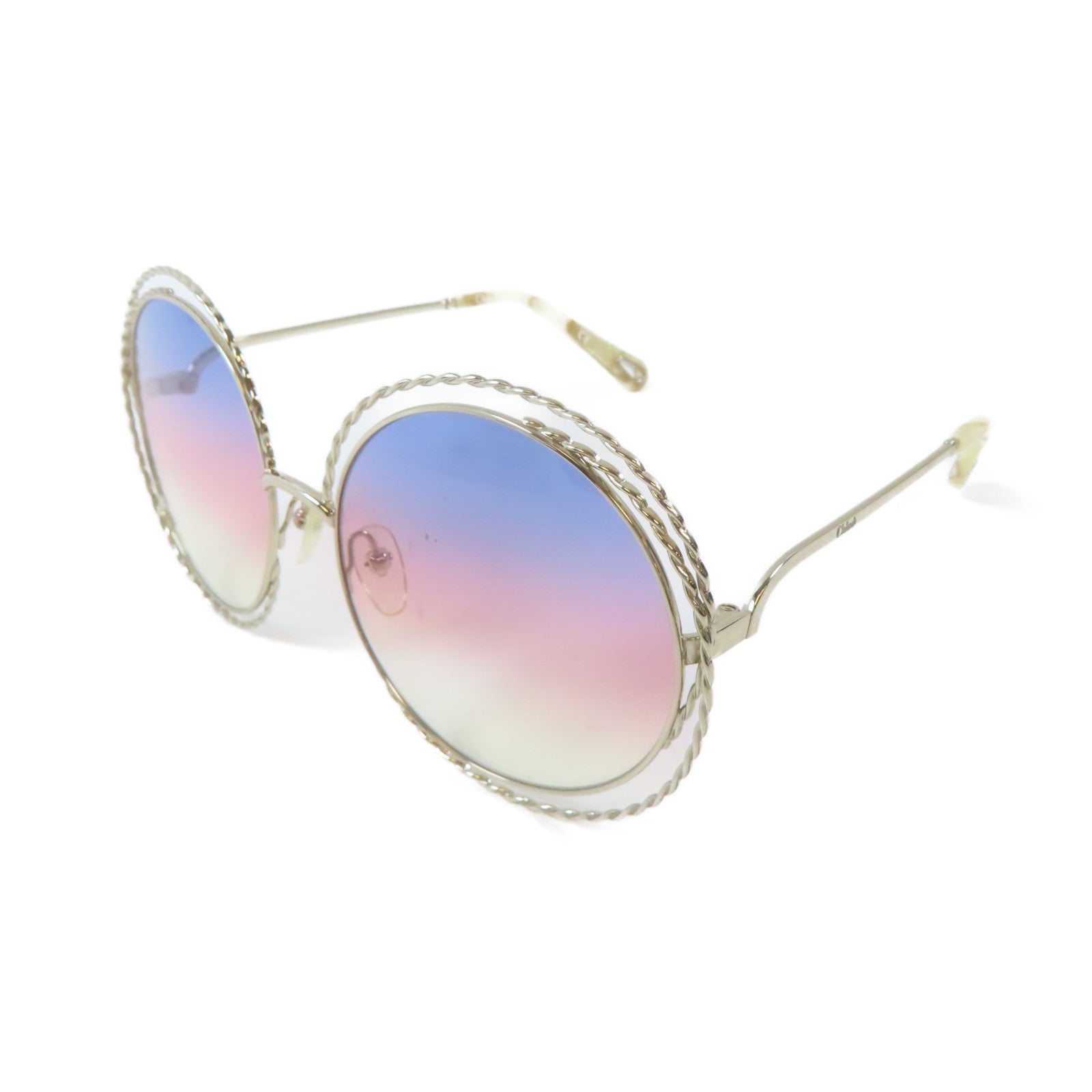 Chloe PVC/金屬Sunglasses太陽眼鏡金色/米白色