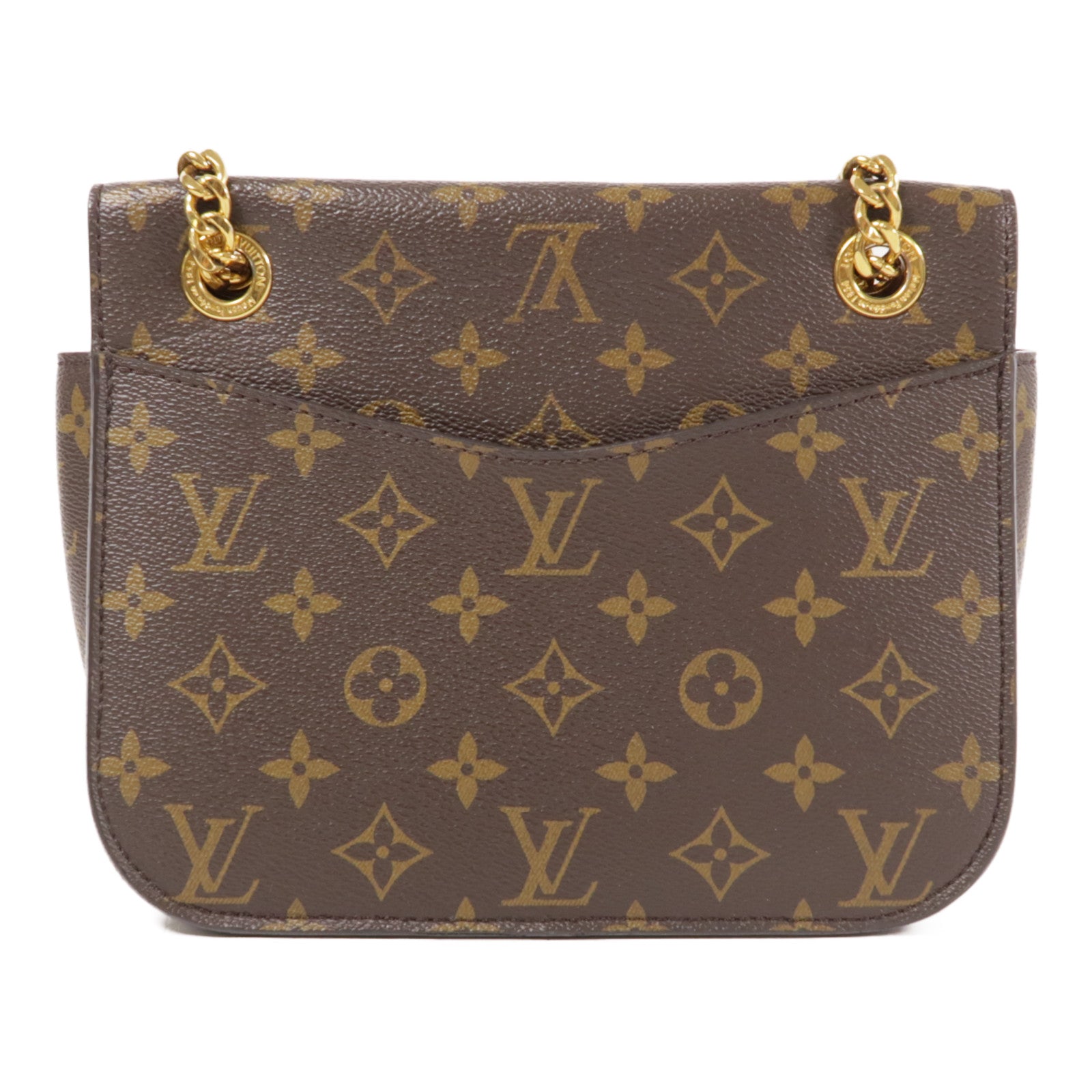 LOUIS VUITTON LV GHW Passy Chain Shoulder Bag M45592 Monogram Brown