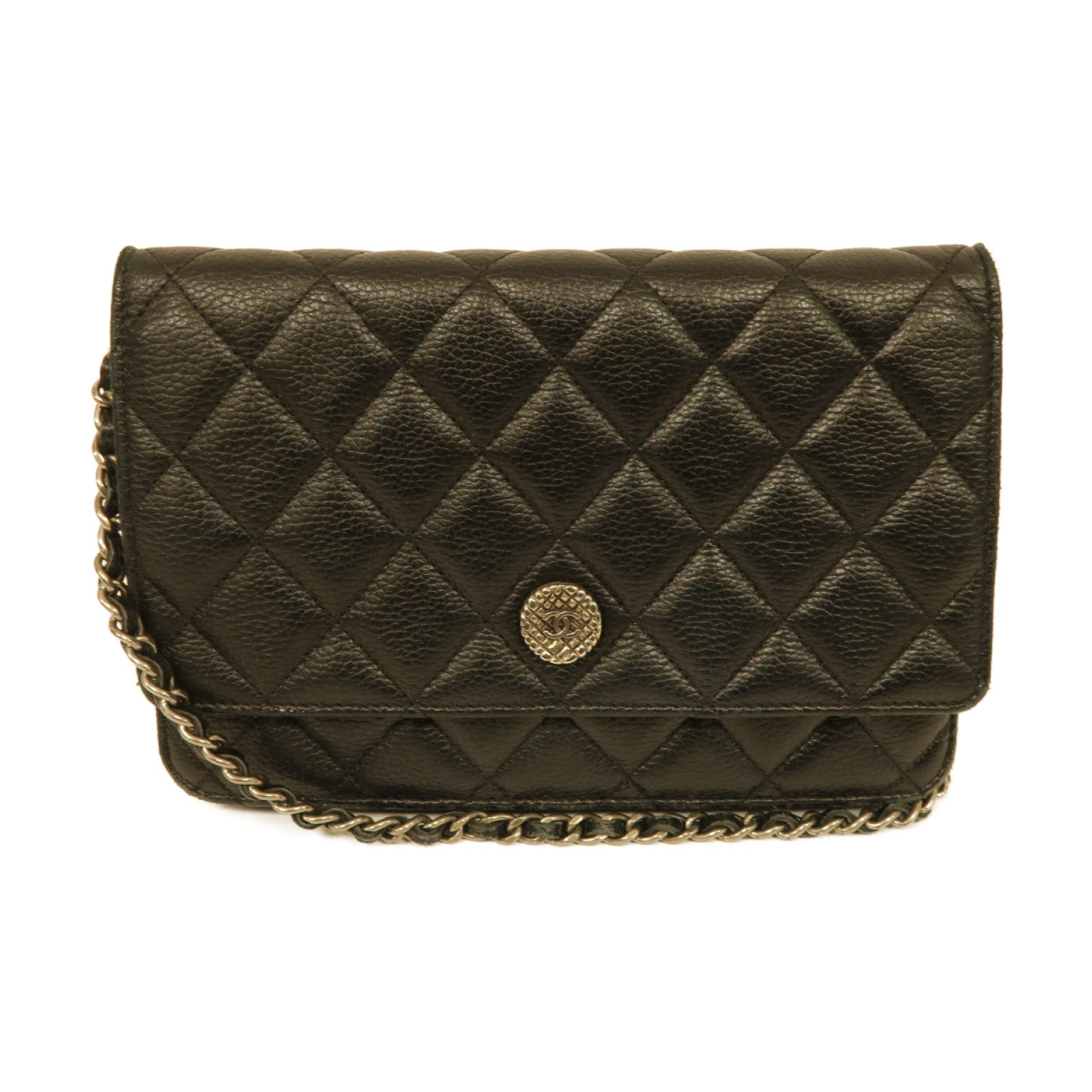CHANEL 【激減優惠】菱格Caviar皮革WOC Shoulder Bag銀扣鏈帶肩背袋黒色