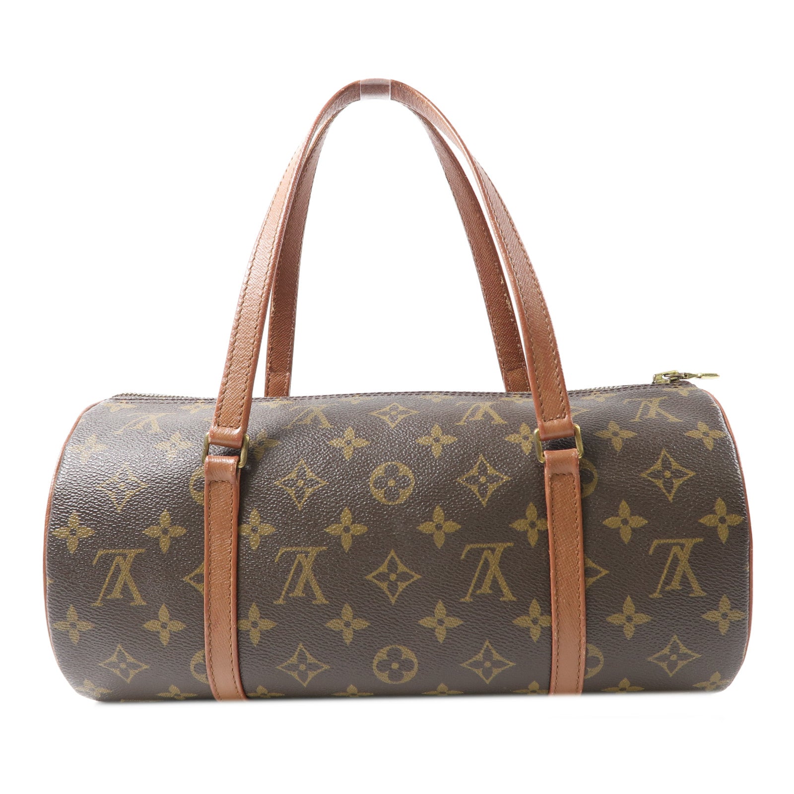LOUIS VUITTON Monogram Papillon金扣手挽袋棕色