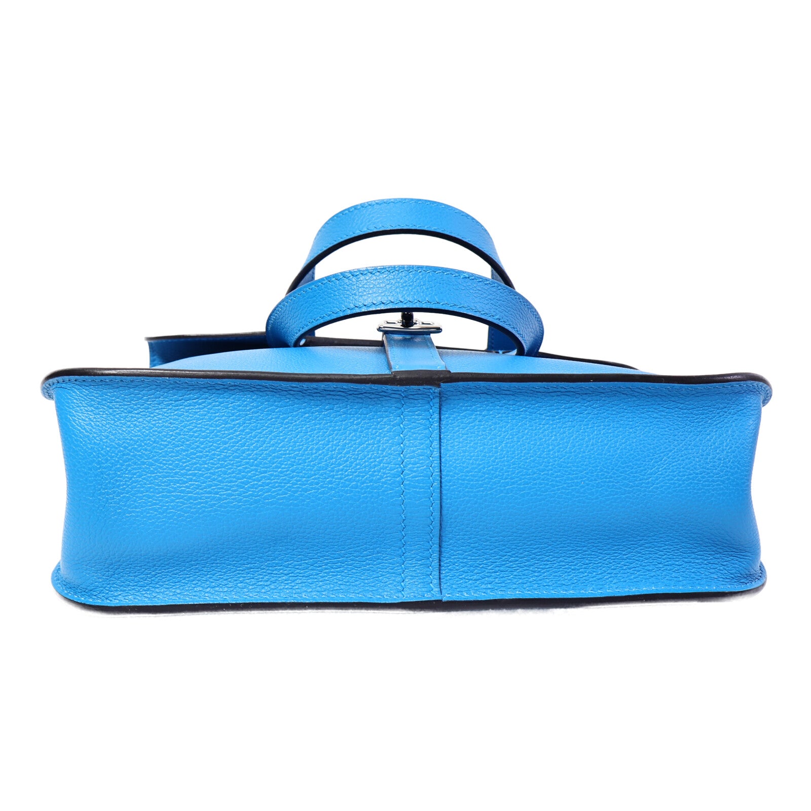 HERMES Evercolor皮革Halzan 25手挽肩背兩用袋Blue Zanzibar