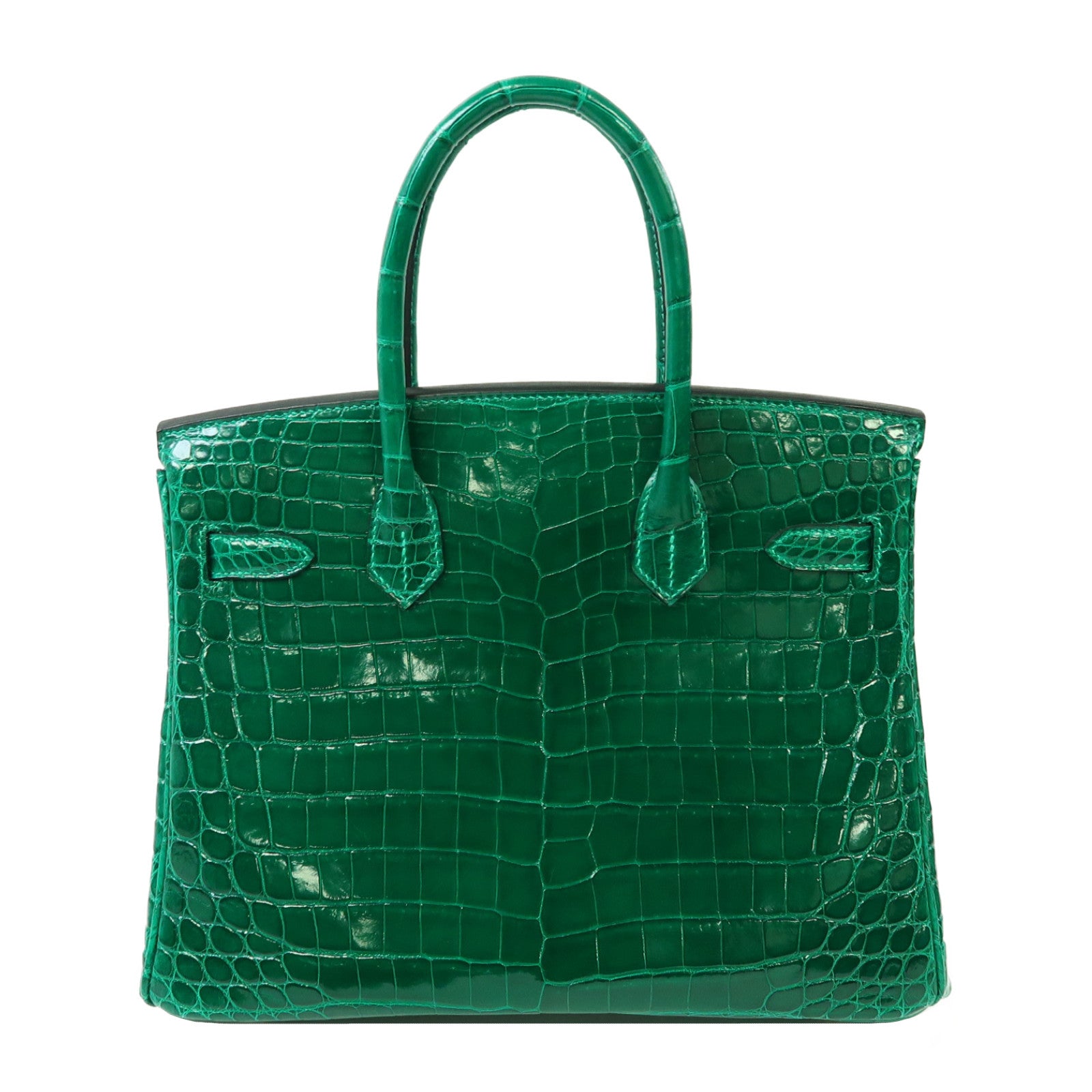 HERMES Croco Niloticus皮革Birkin 30金扣手挽袋翡翠綠色