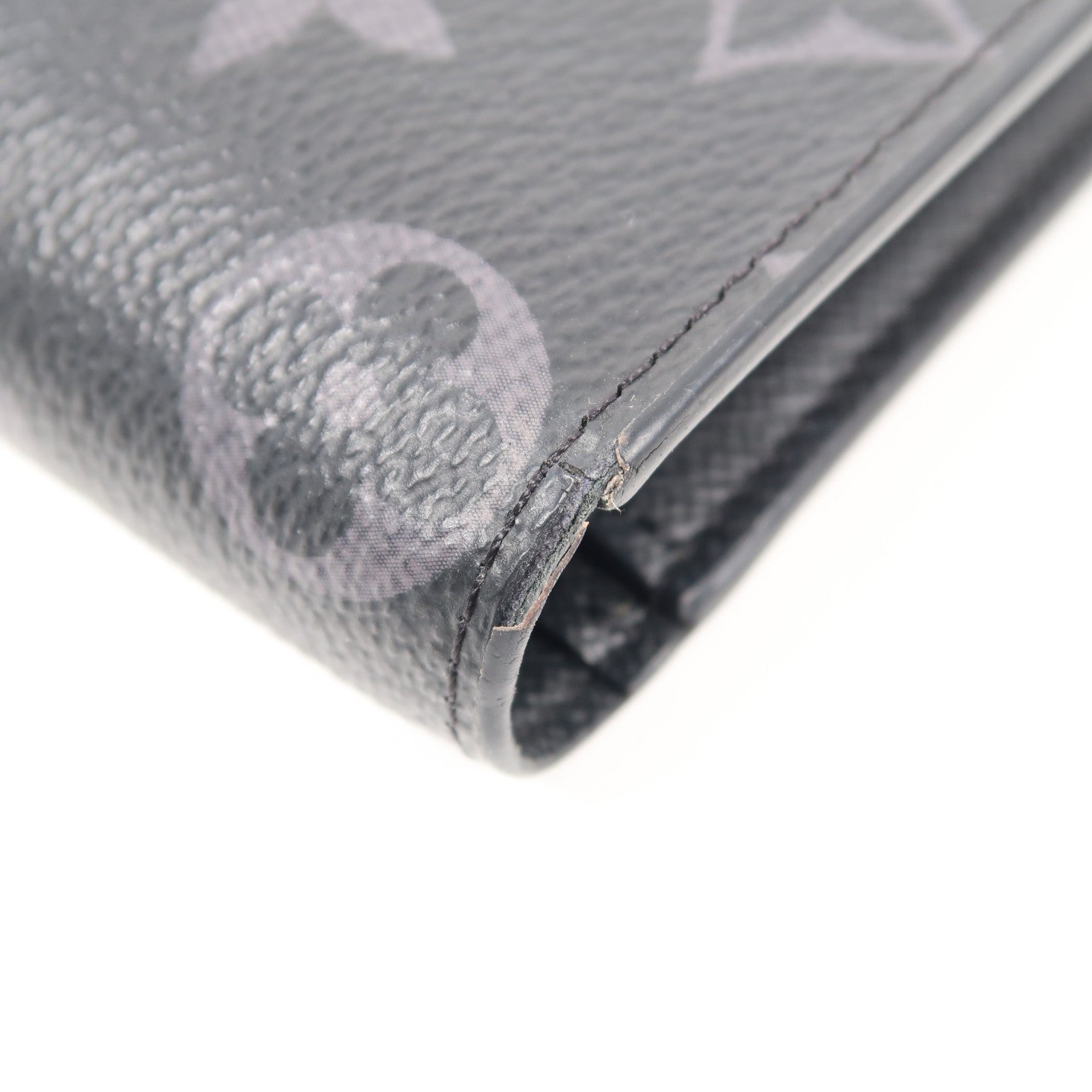 LOUIS VUITTON Monogram Eclipse Brazza Wallet銀扣長錢包黑色