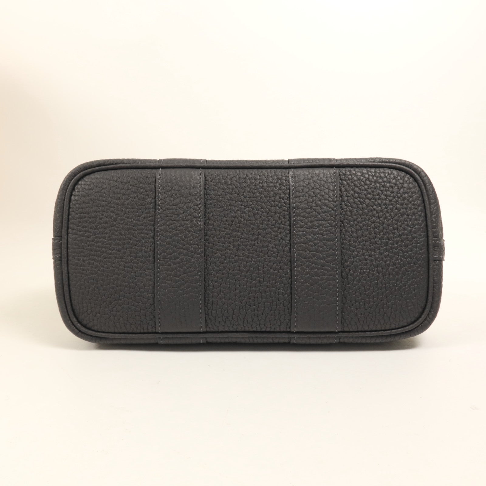 HERMES 帆布Mini Graden Party銀扣手挽袋Ardoise