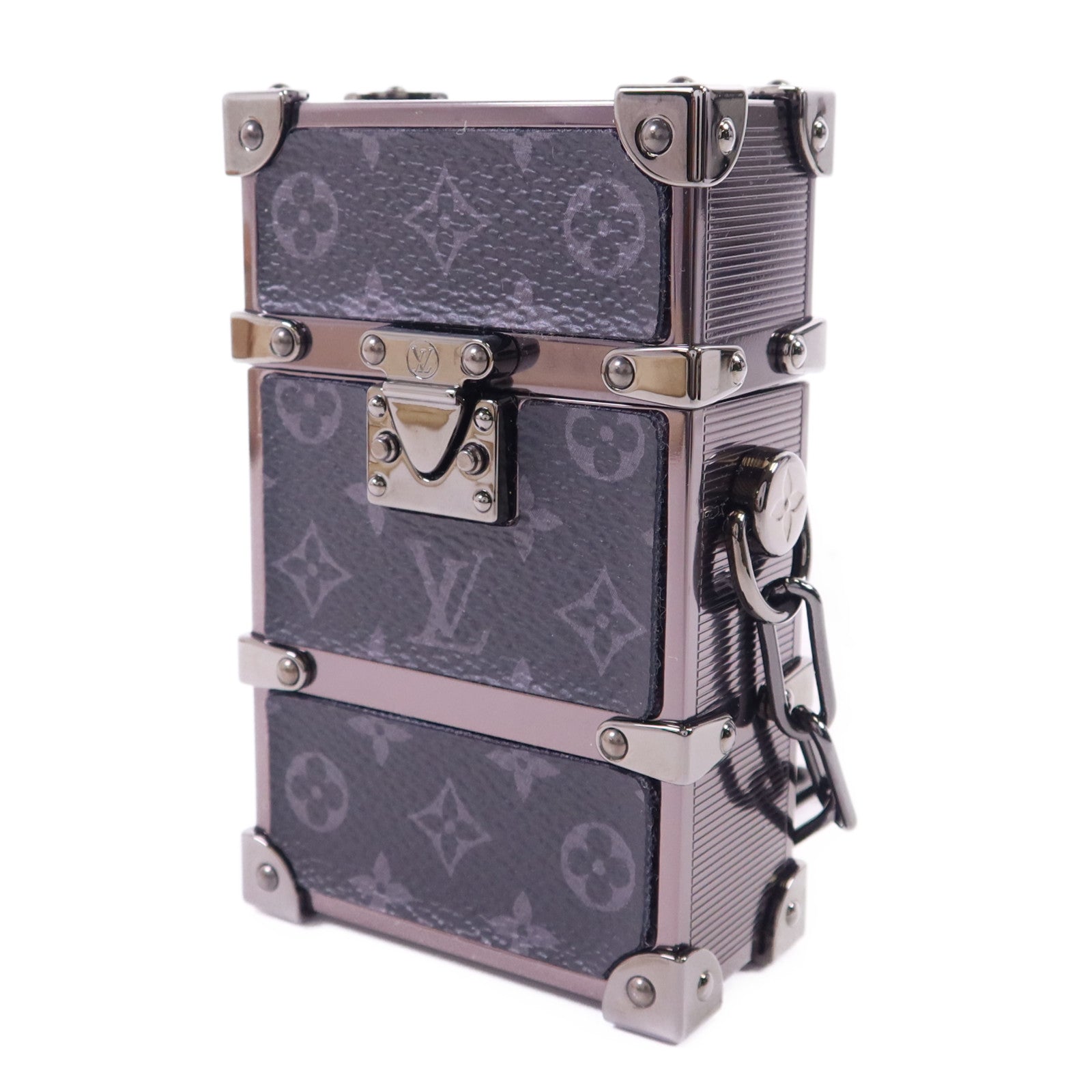 LOUIS VUITTON Monogram Eclipse Trunk Box Chain Shoulder鏈帶肩背袋
