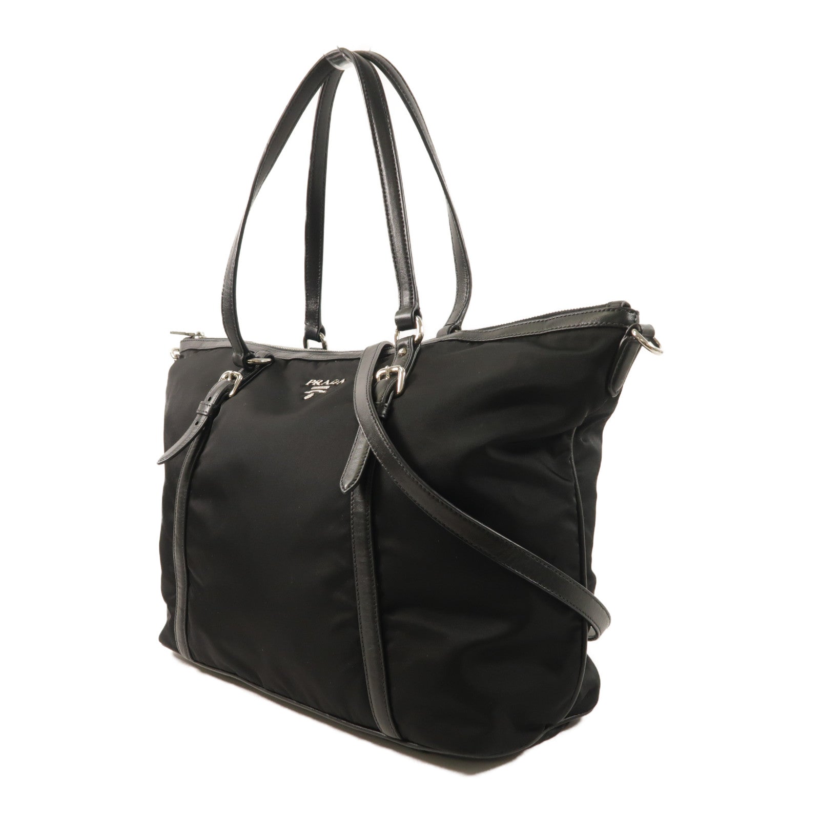PRADA 尼龍2 Way Shoulder Bag銀扣手挽肩背兩用袋