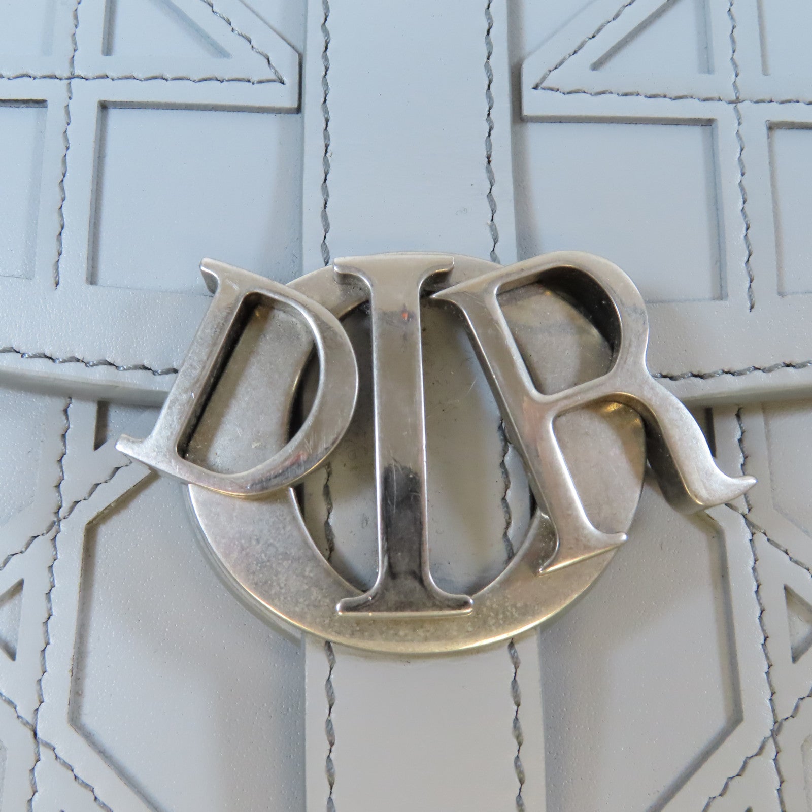 Dior 【激減優惠】牛皮皮革Shoulder Bag銀扣肩背袋灰色