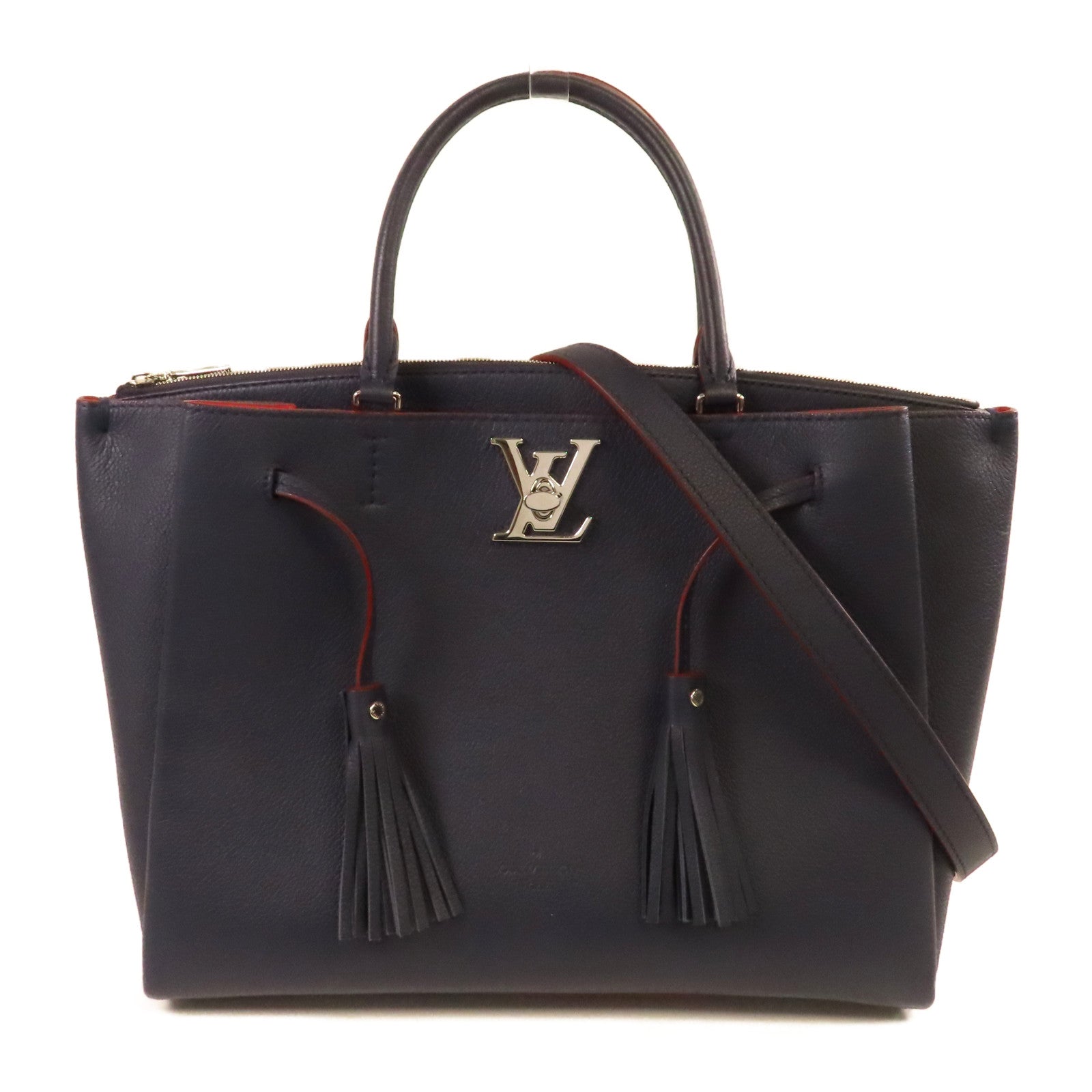 LOUIS VUITTON 【激減優惠】牛皮皮革Lockme銀扣手挽肩背兩用袋手挽肩背兩用袋/紅色