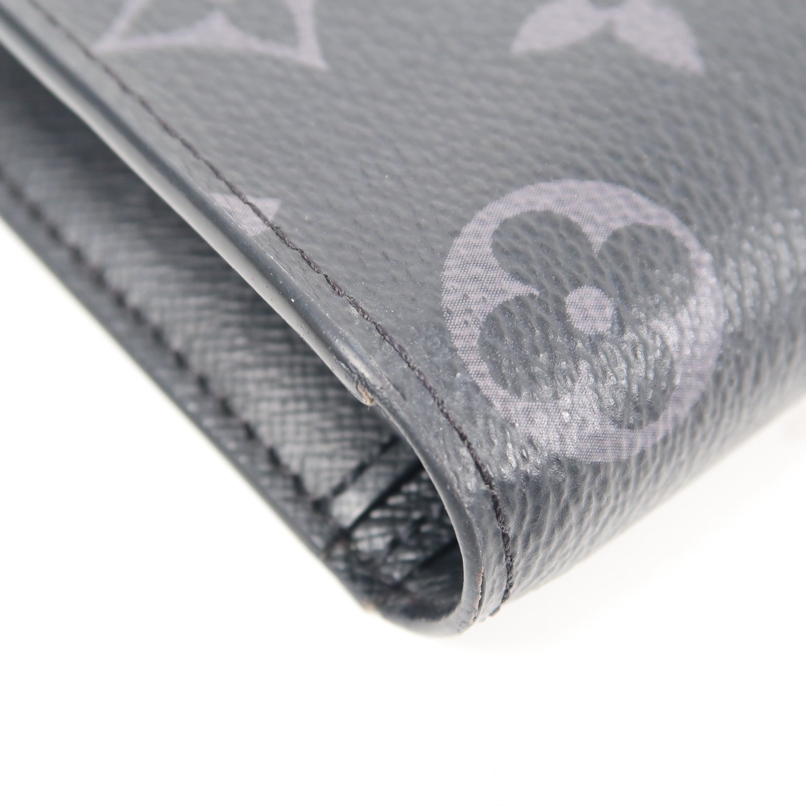 LOUIS VUITTON Monogram Eclipse Brazza Wallet銀扣長錢包黑色