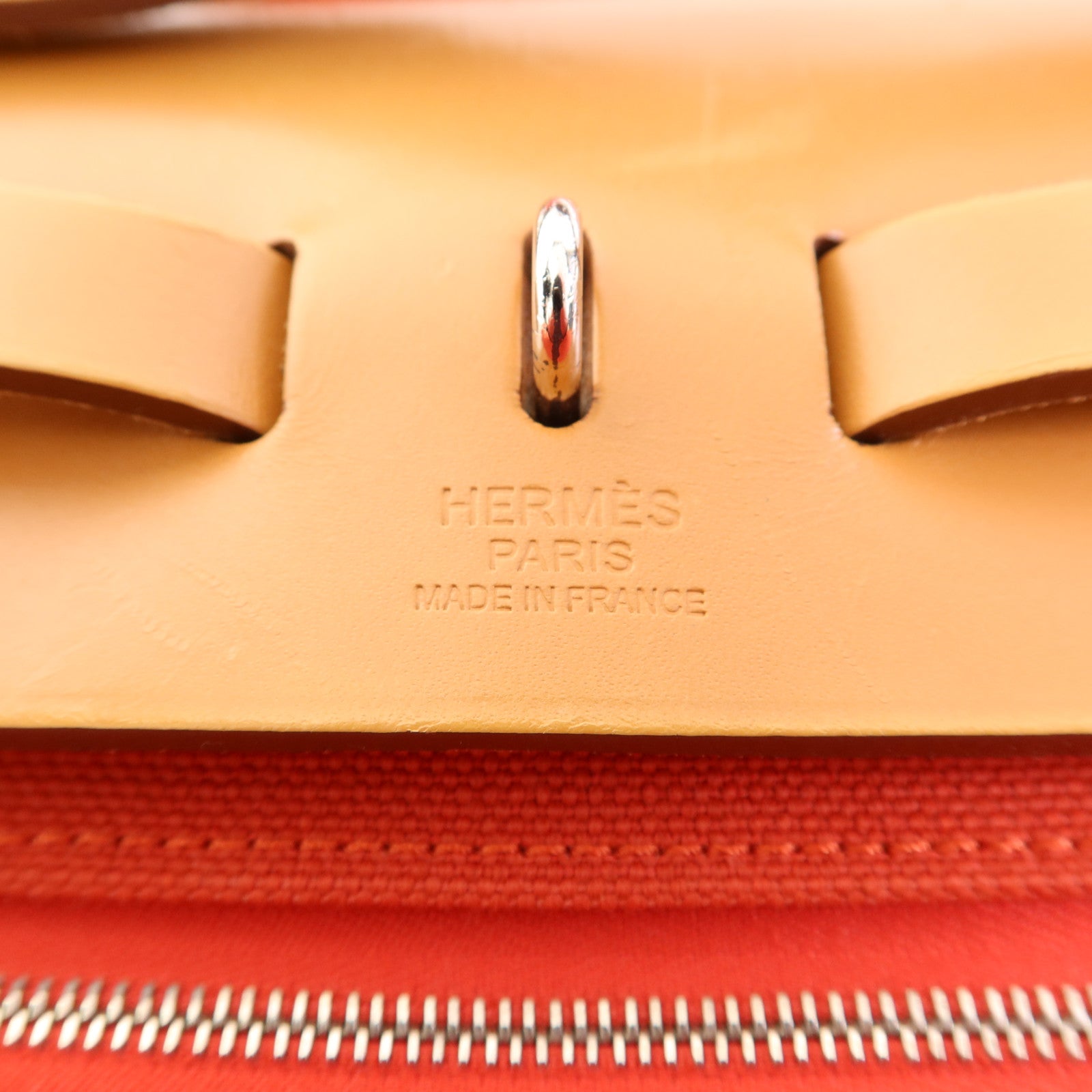 HERMES 帆布Herbag PM銀扣手挽肩背兩用袋